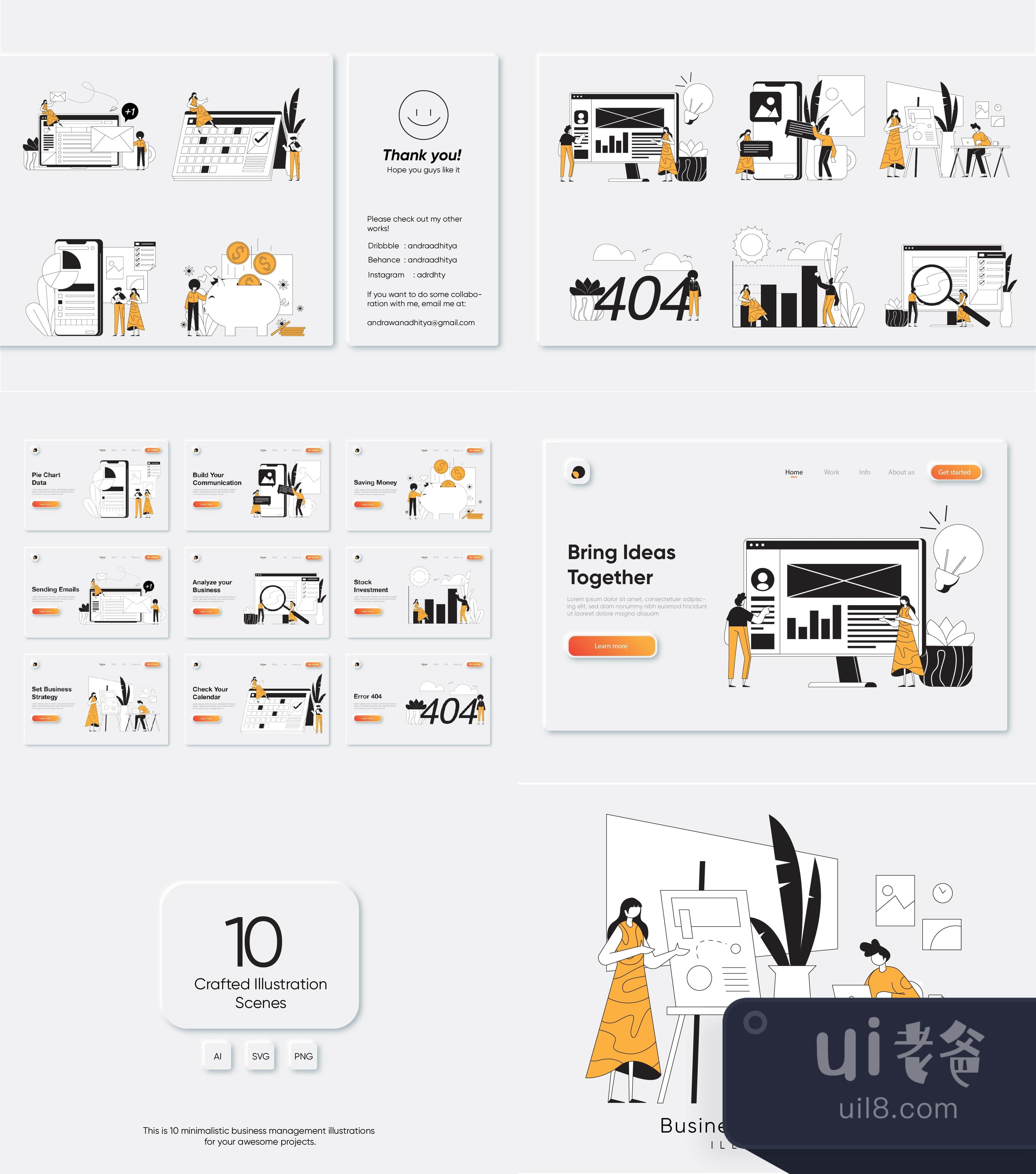 商业管理插图包 (Business Management Illustration Kit)插图