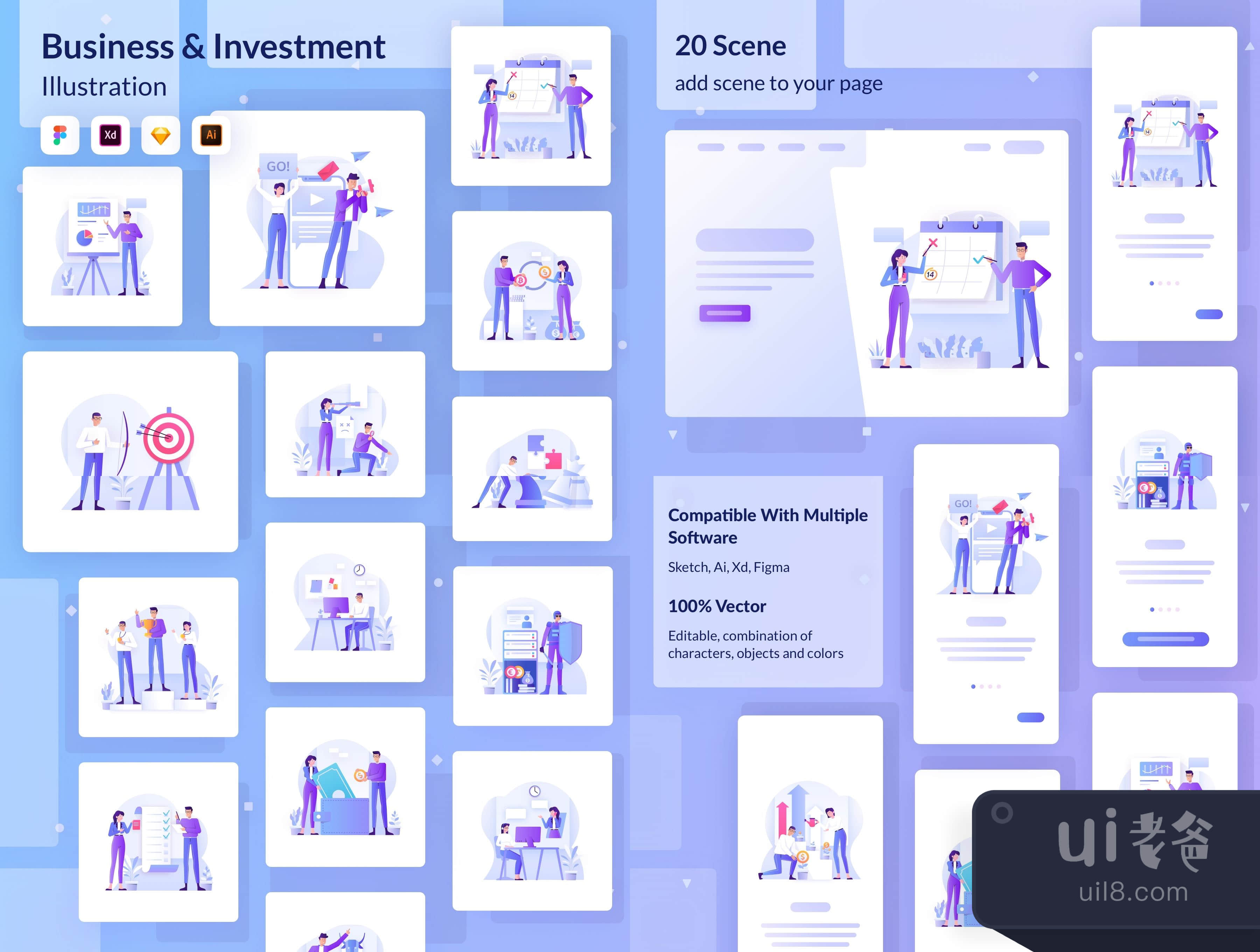 投资插图套件 (Bussines  Investment Illustration Kit)插图