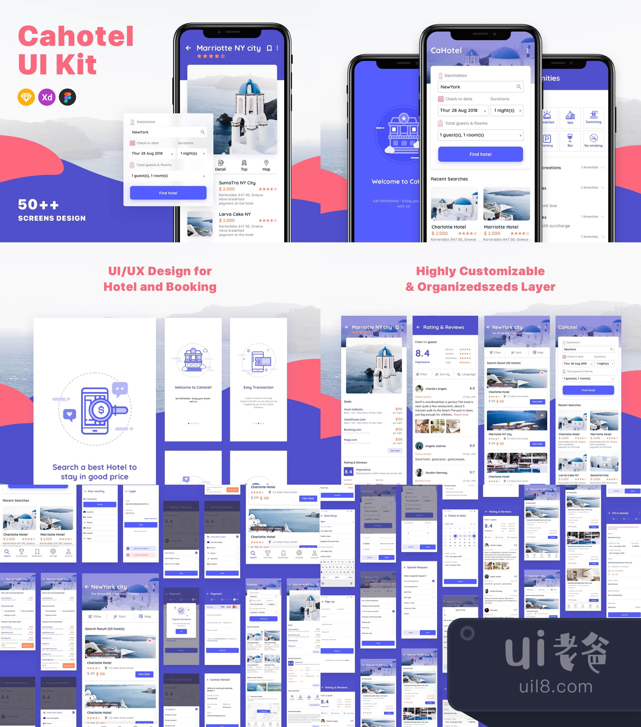 卡酒店用户界面套件 (CaHotel UI Kit)插图1