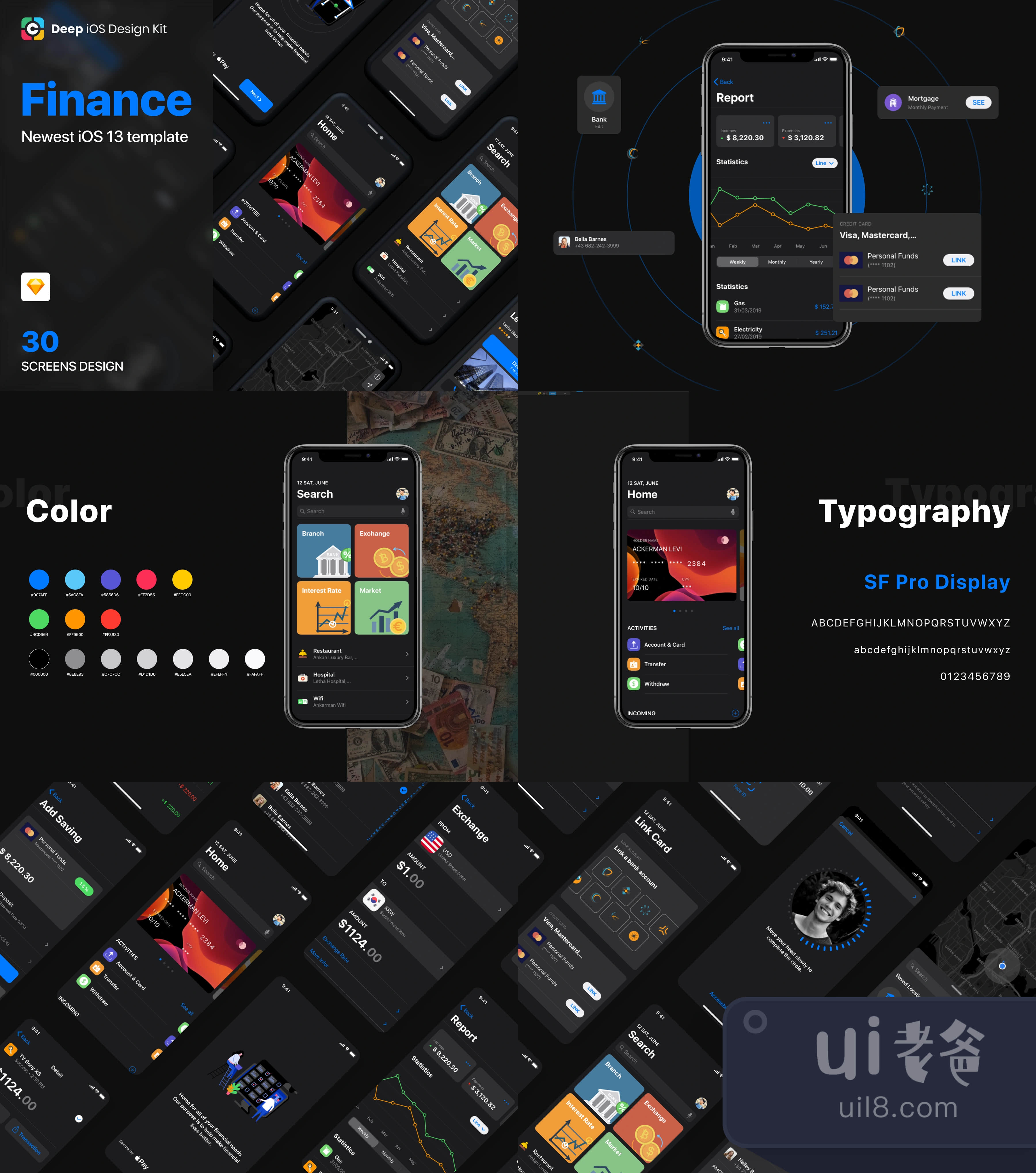 Cadeep - 金融应用UI Kit设计草图 (Cadeep - Finance App UI K插图1