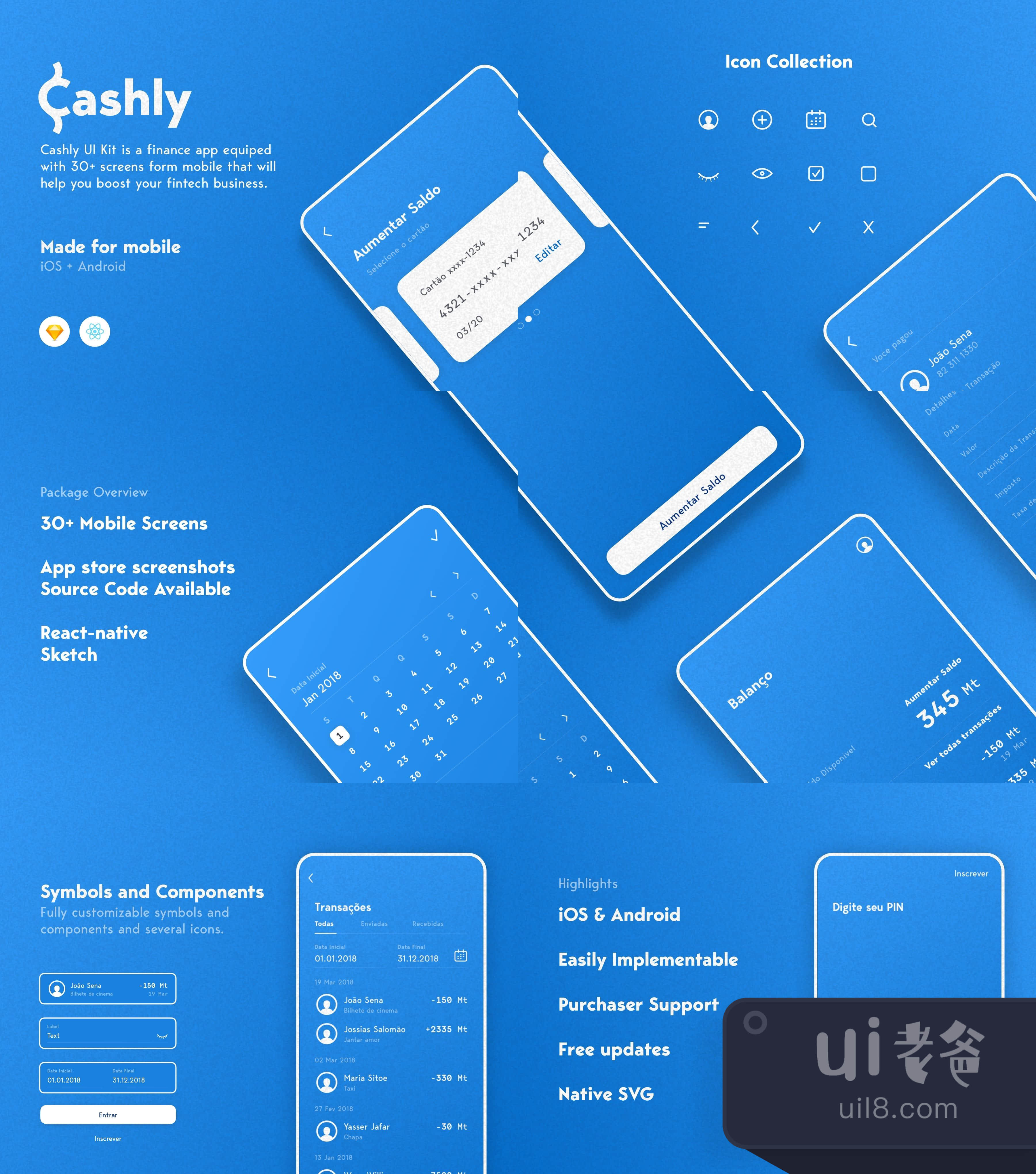 Cashly金融技术UI包 (Cashly Fintech UI Kit)插图1