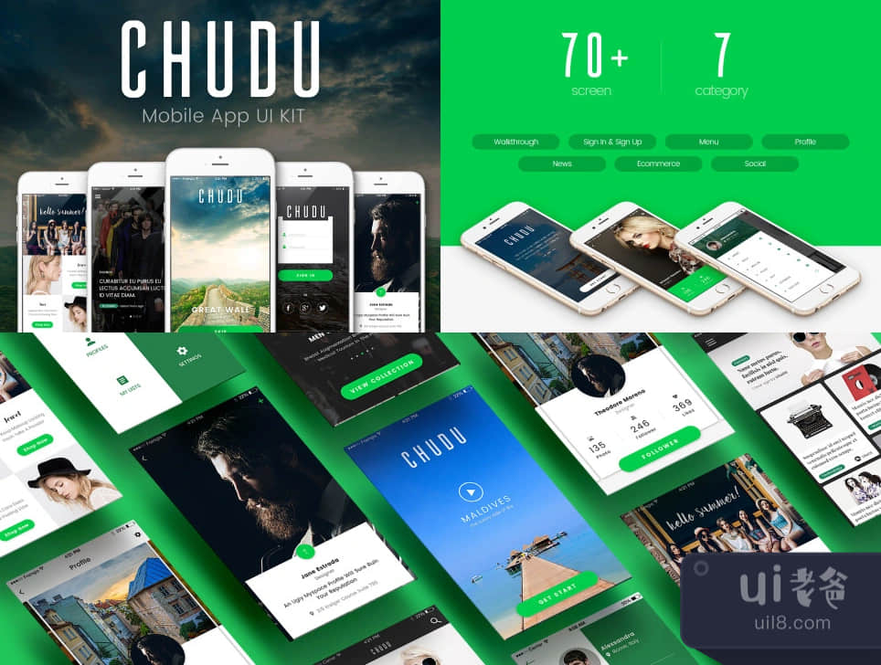 Chudu移动UI工具包 (Chudu Mobile UI Kit)插图1
