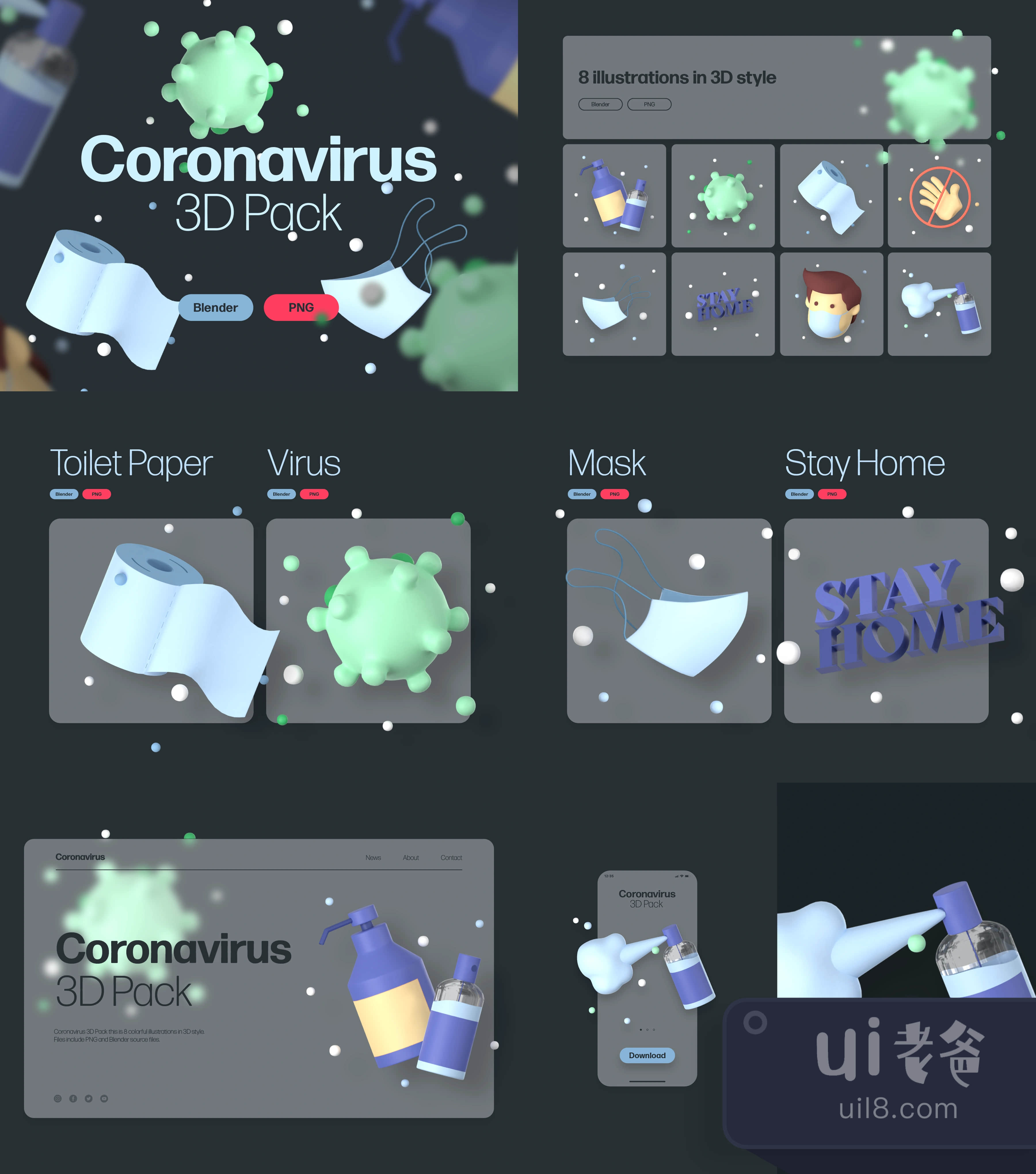 冠状病毒3D包 (Coronavirus 3D Pack)插图1