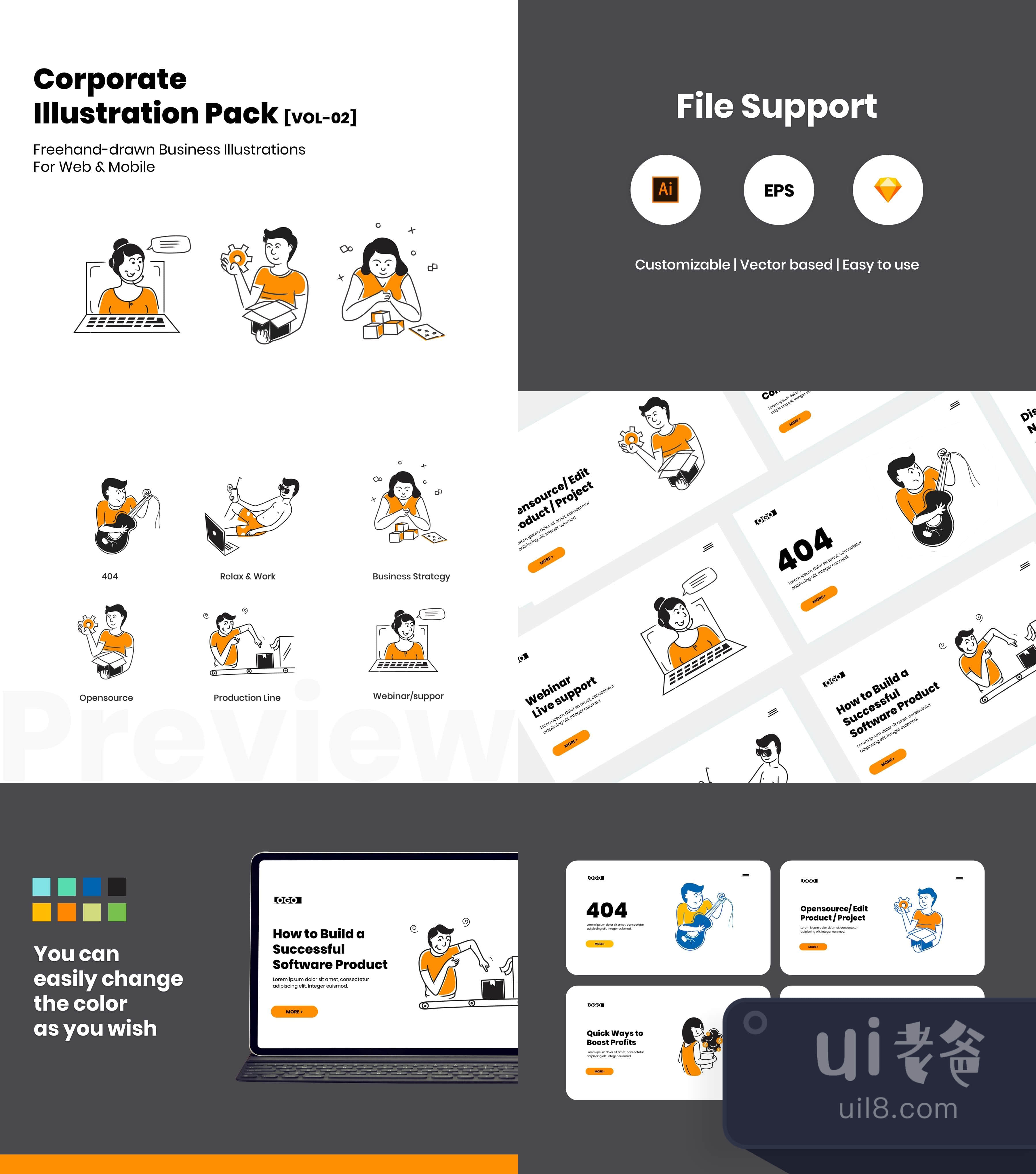 企业插图包Vol-2 (Corporate Illustration Pack Vol-2)插图