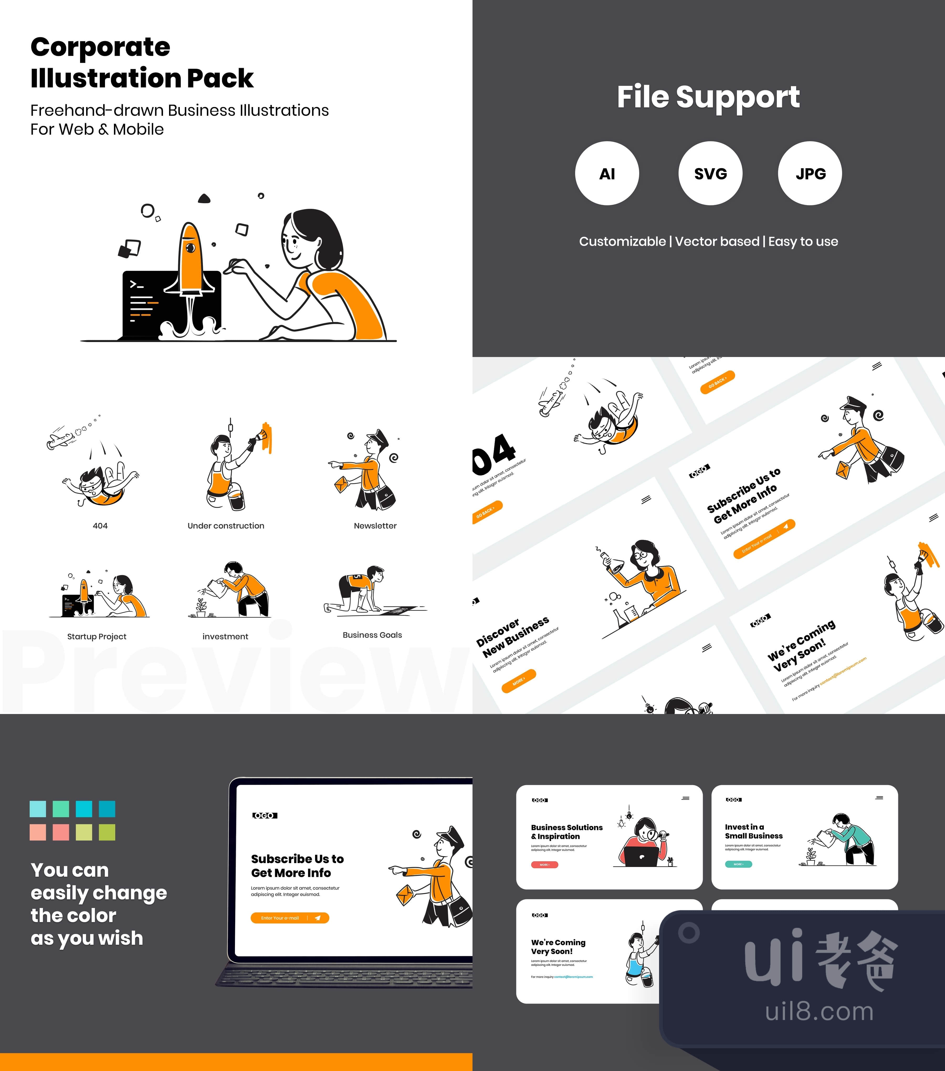 企业插图包 (Corporate Illustration Pack)插图1