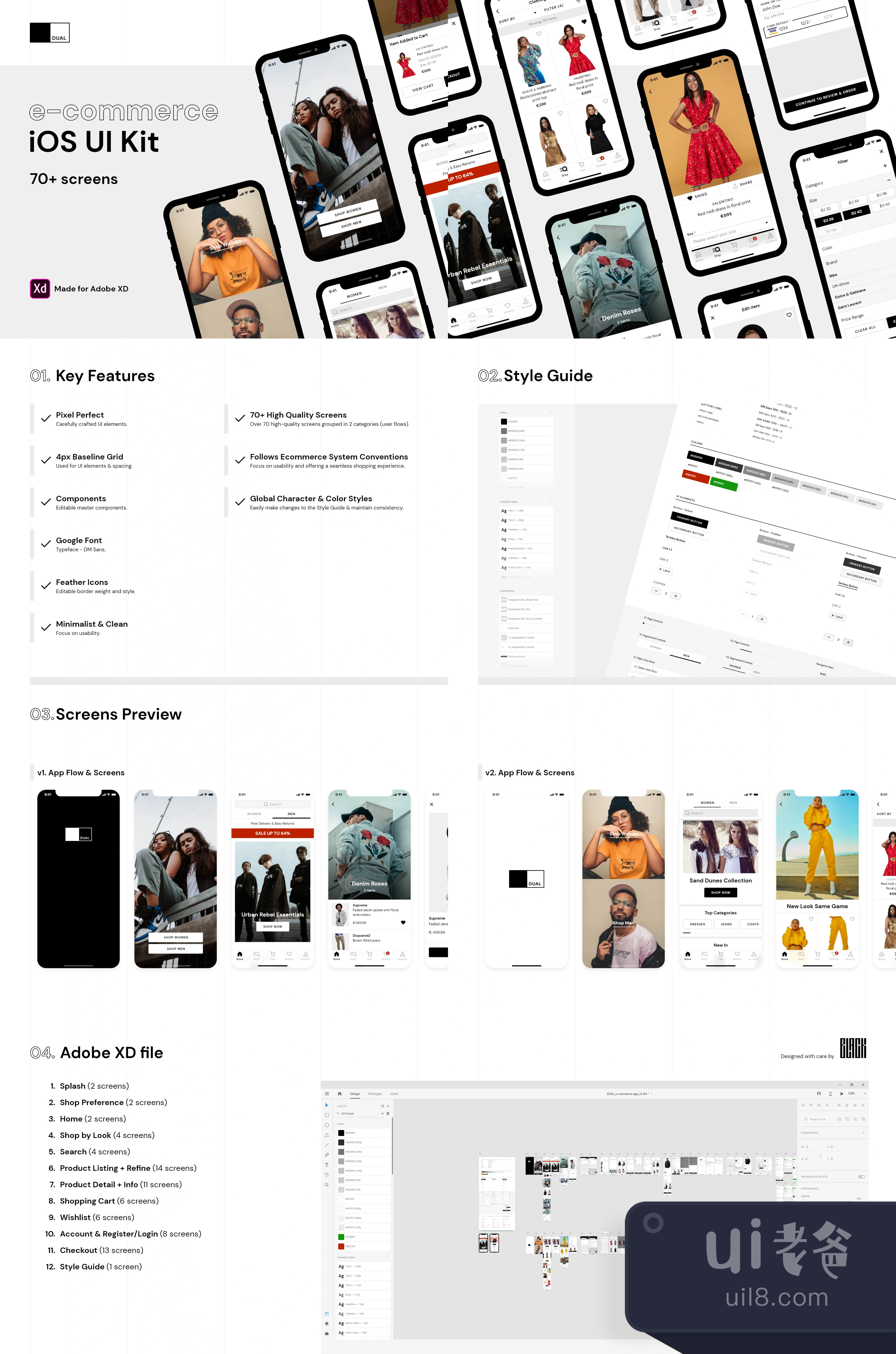 DUAL电子商务iOS UI工具包 (DUAL e-commerce iOS UI Kit)插图1