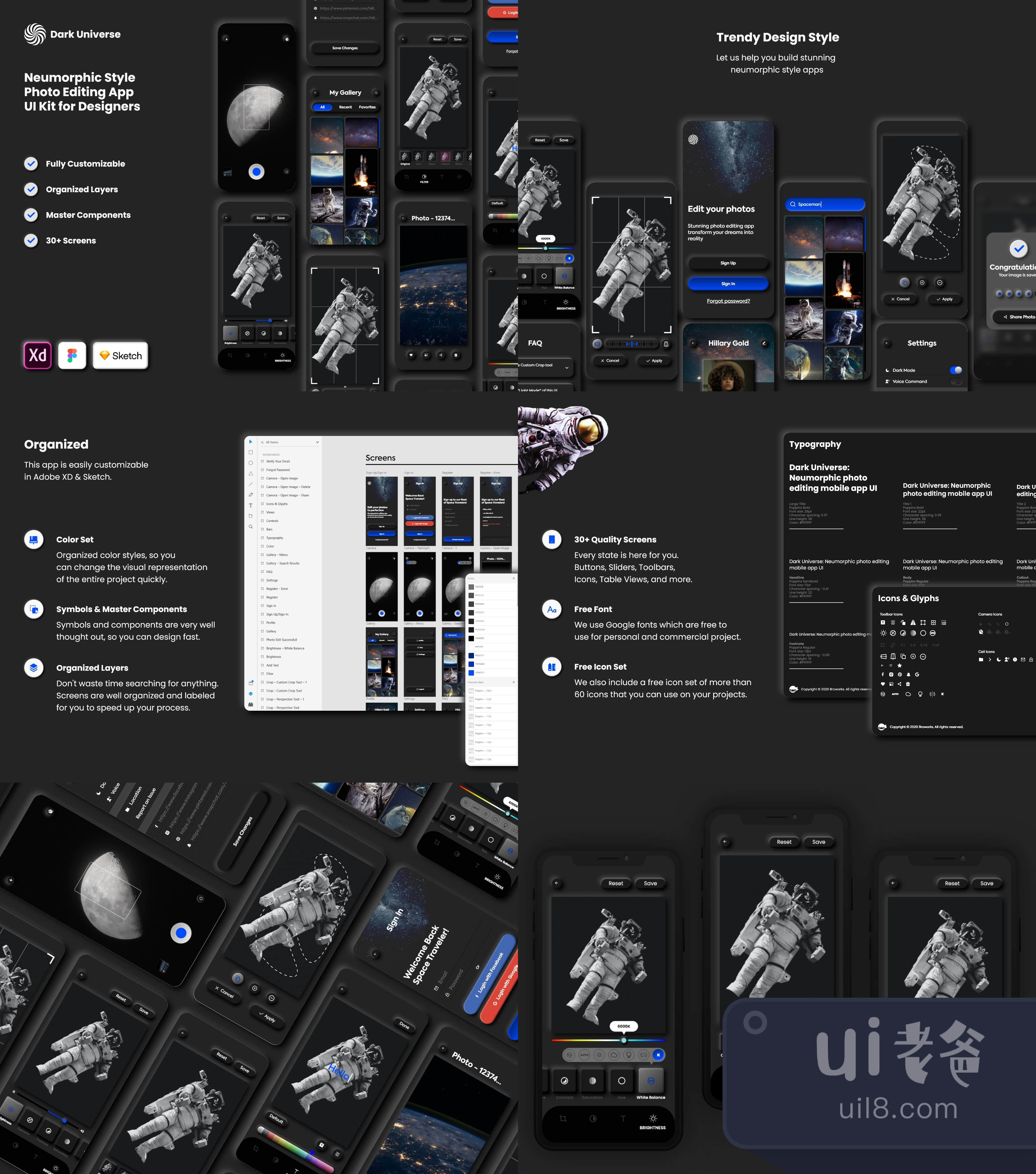 黑暗宇宙 - 照片编辑App设计插图1