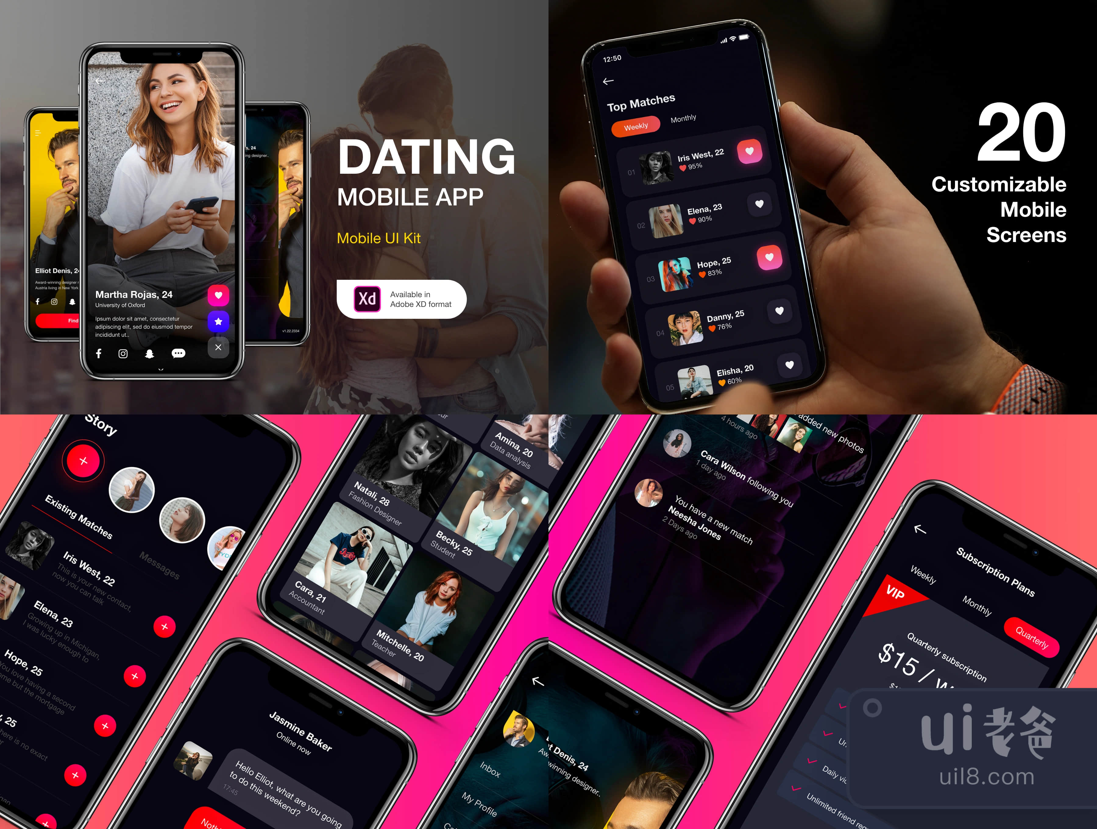 约会应用UI包 (Dating Application UI Kit)插图1
