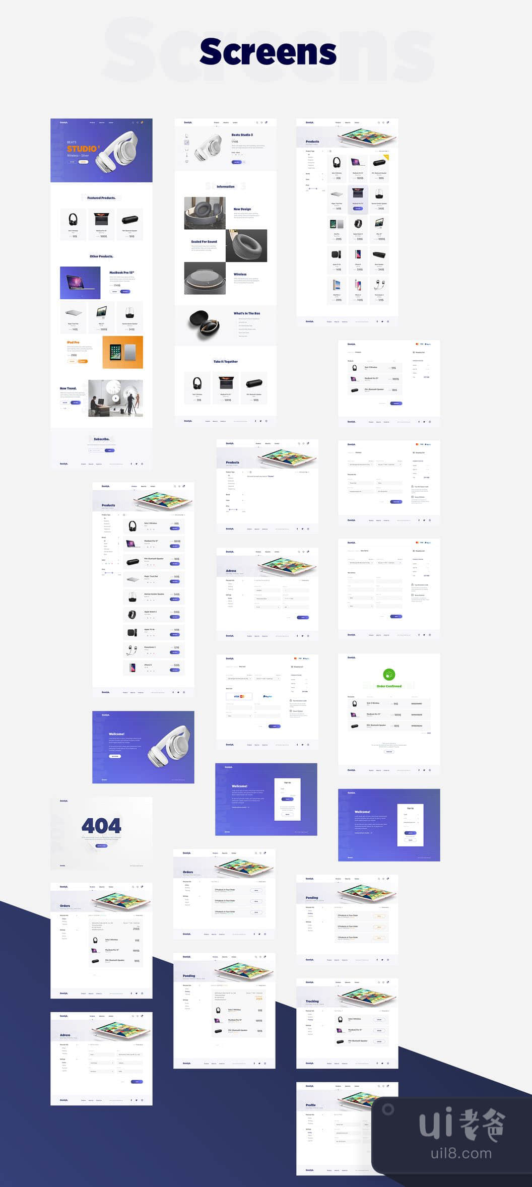 Demlyk购物用户界面套件 (Demlyk Shopping UI Kit)插图1