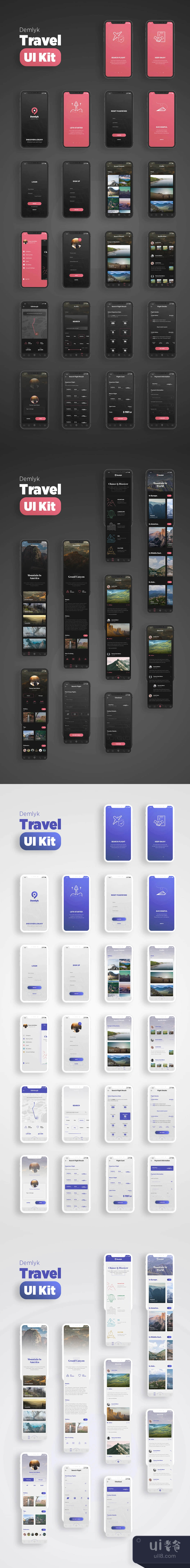 Demlyk Travel iOS UI Kit (Demlyk Travel iOS UI Kit插图1