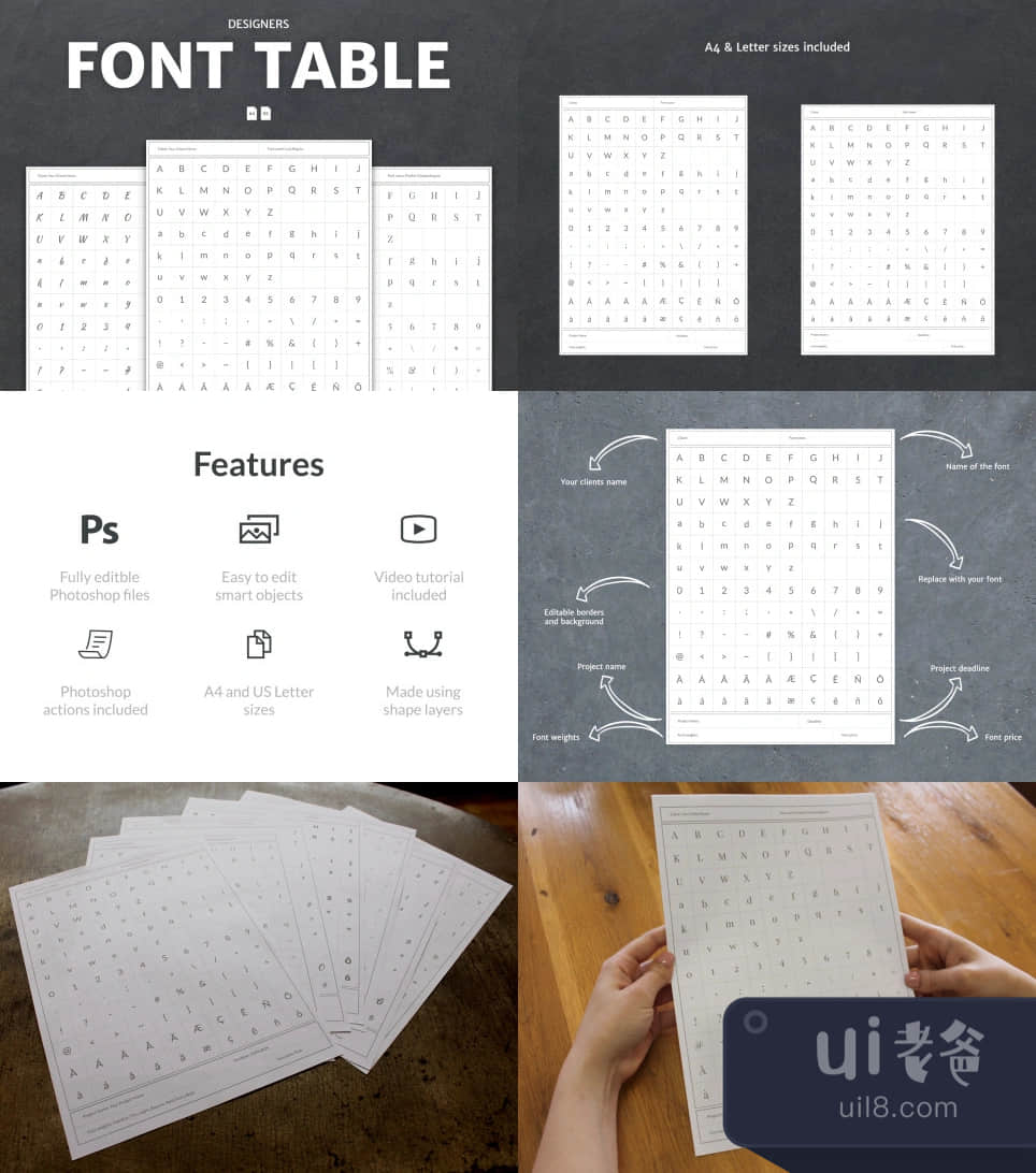 设计师字体表 (Designers Font Table)插图1