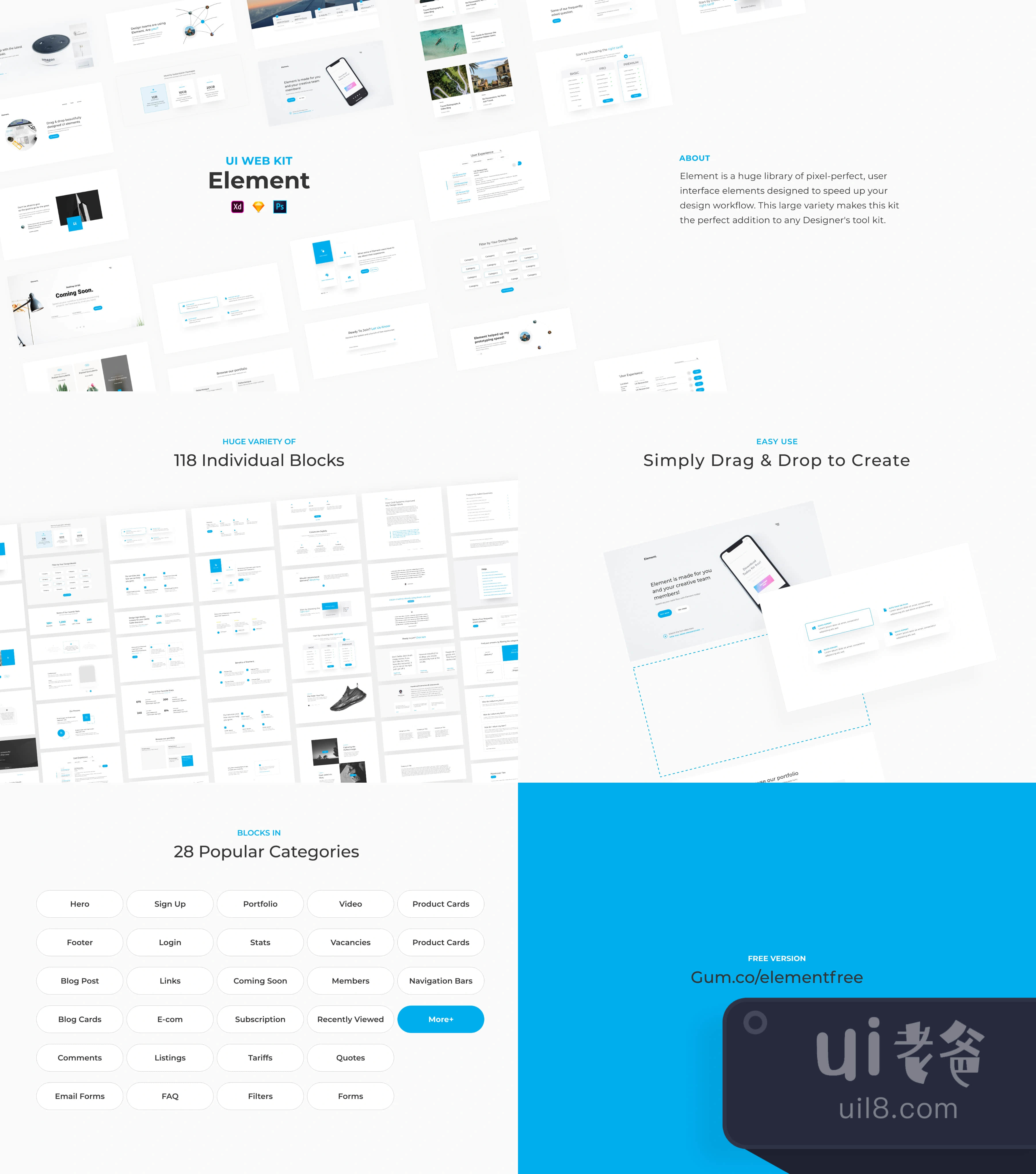 元素--UI网站套件 (Element - UI Web Kit)插图1