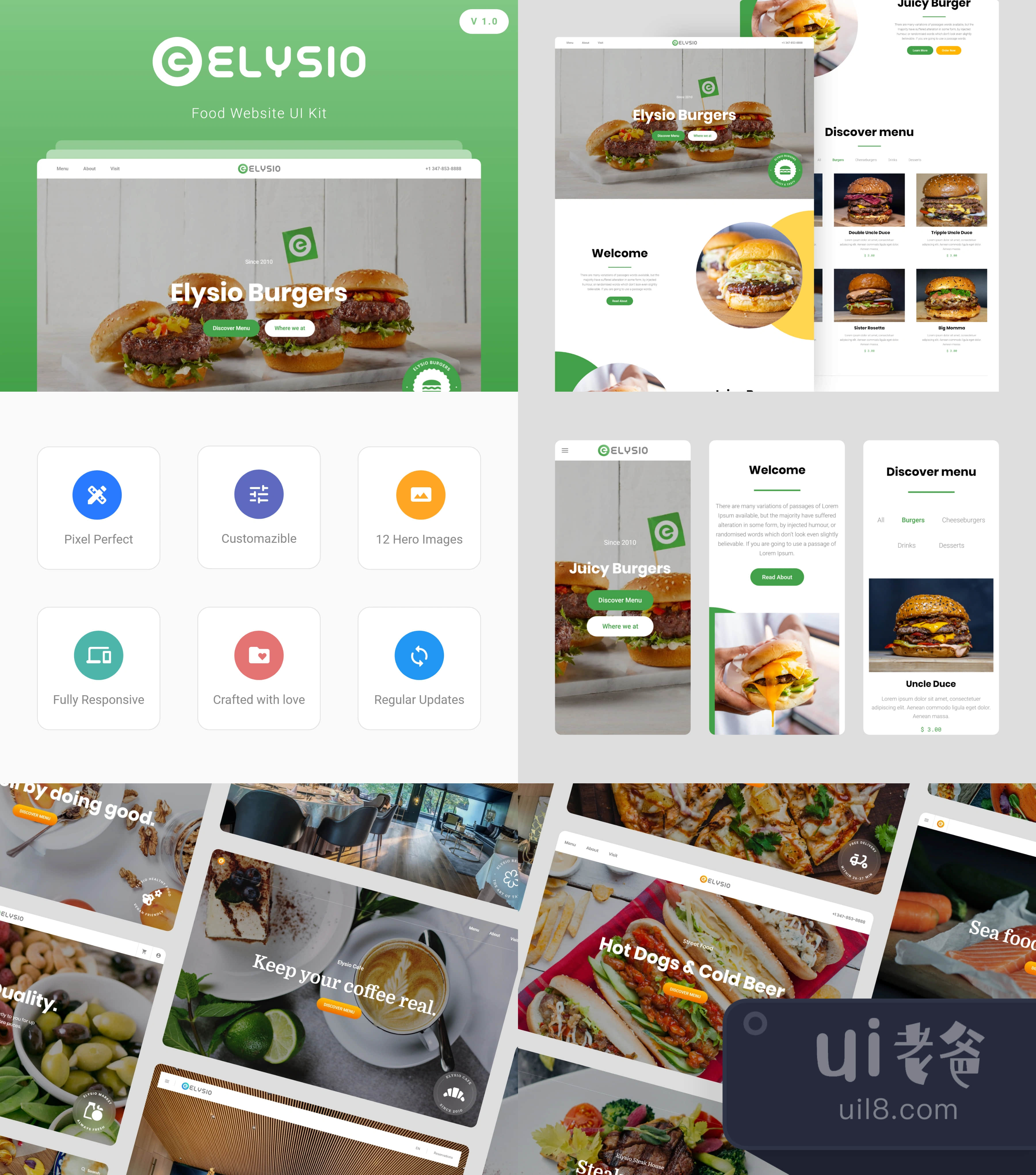 Elysio - Food Web UI Kit (Elysio - Food Web UI Kit插图1