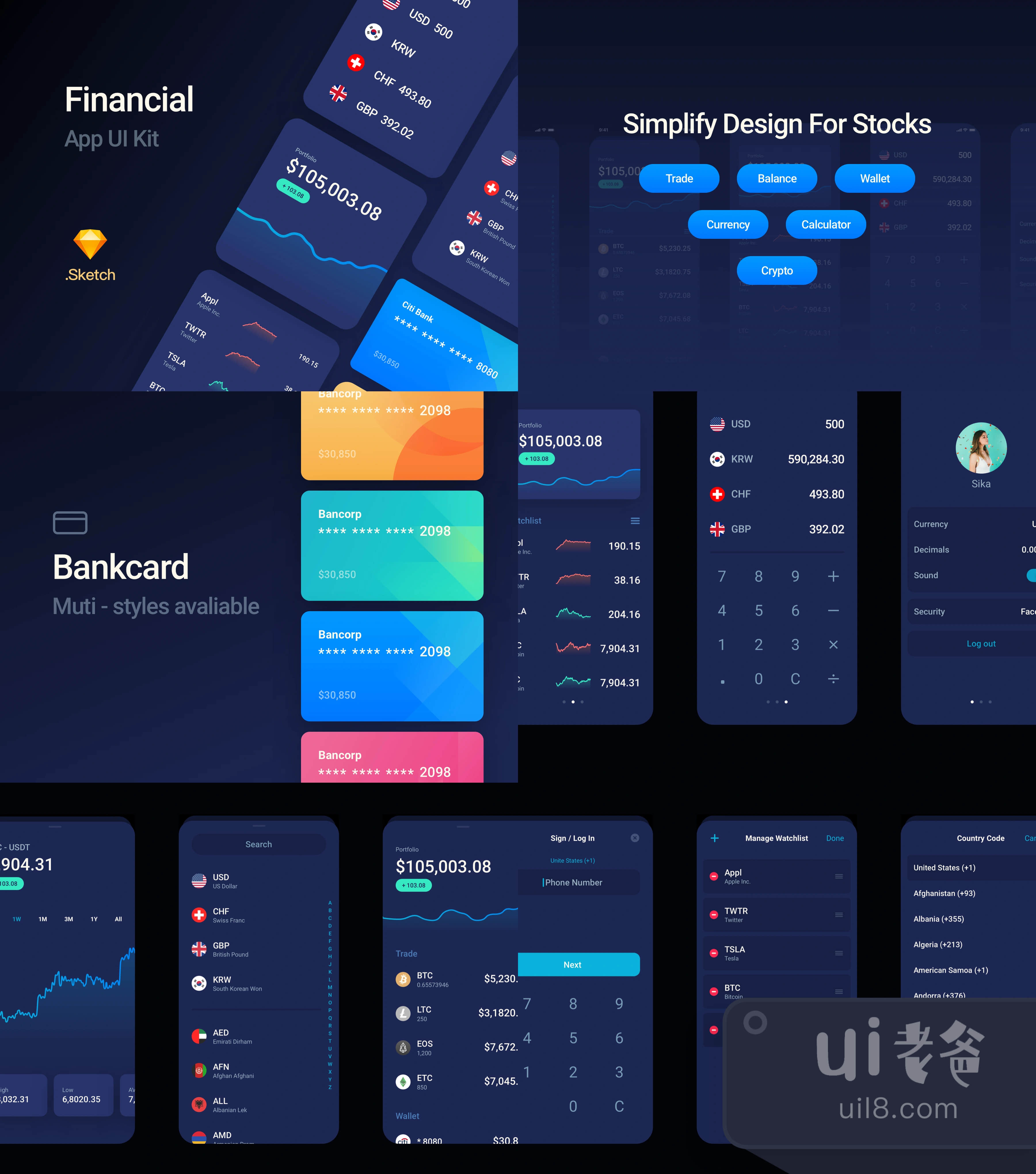 金融应用UI套件 (Financial App UI Kit)插图1