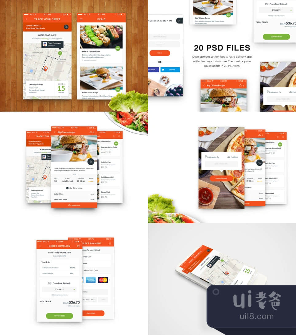 食品店用户界面套件 (Food  Resto UI Kit)插图1