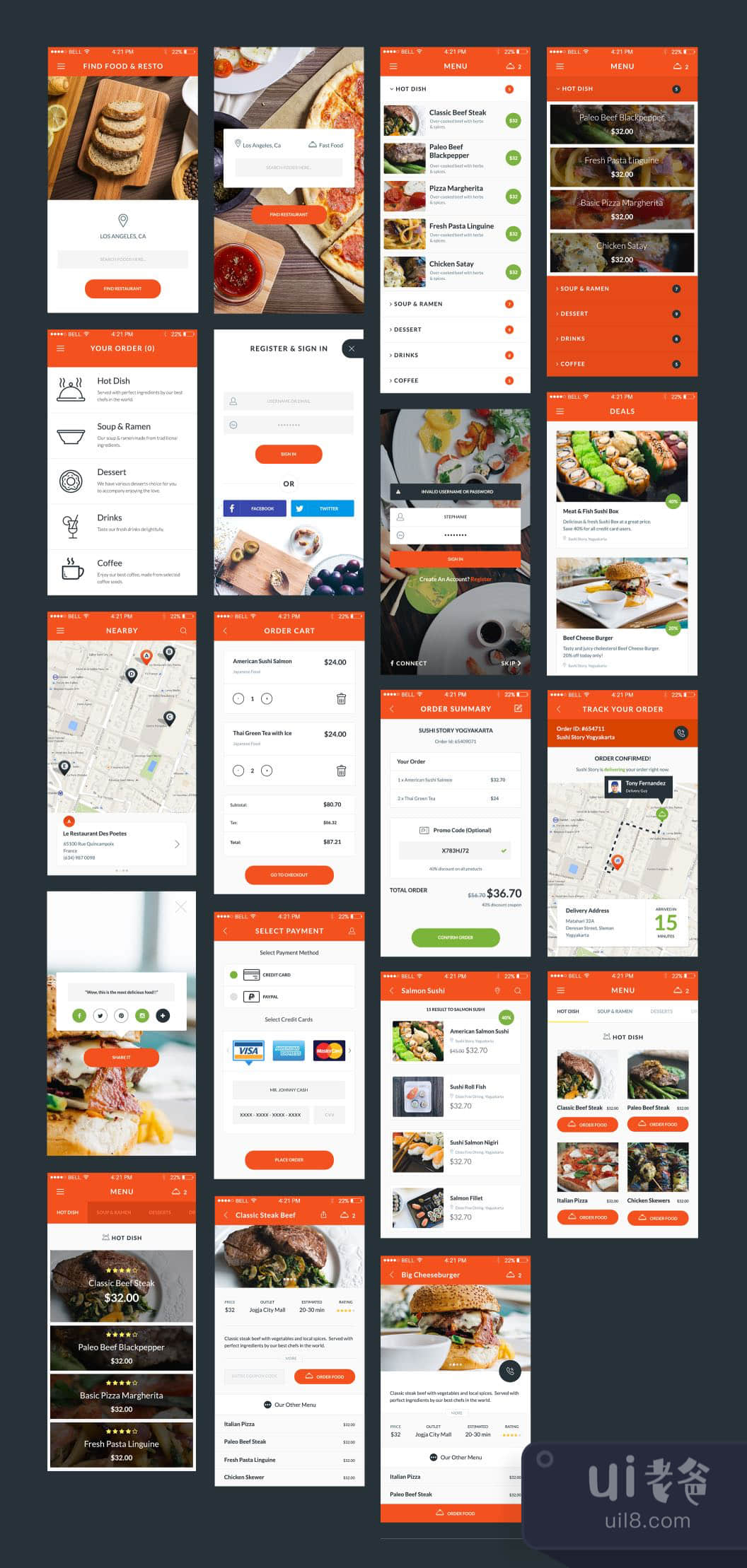 食品店用户界面套件 (Food  Resto UI Kit)插图