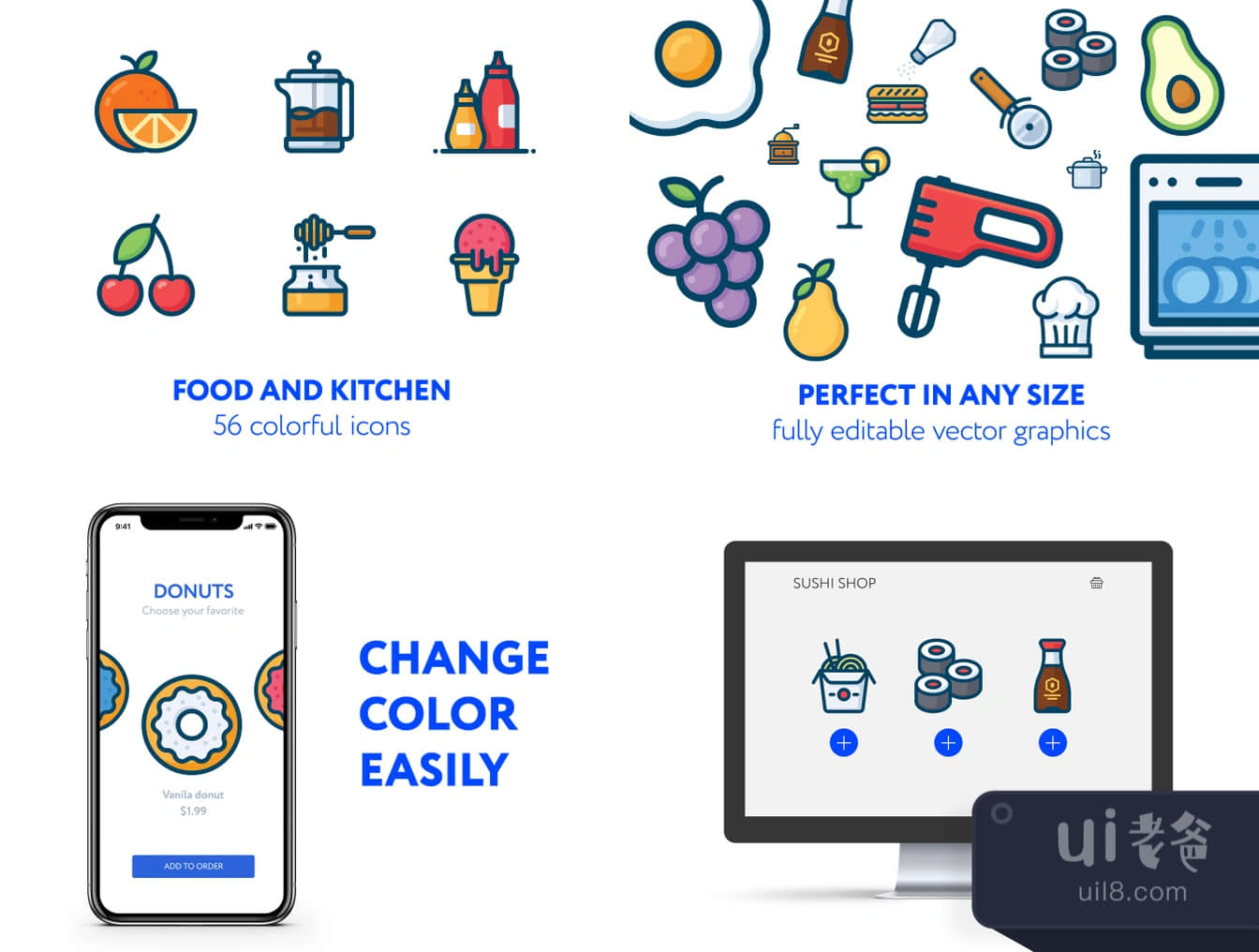 食品和厨房图标 (Food & kitchen icons)插图1