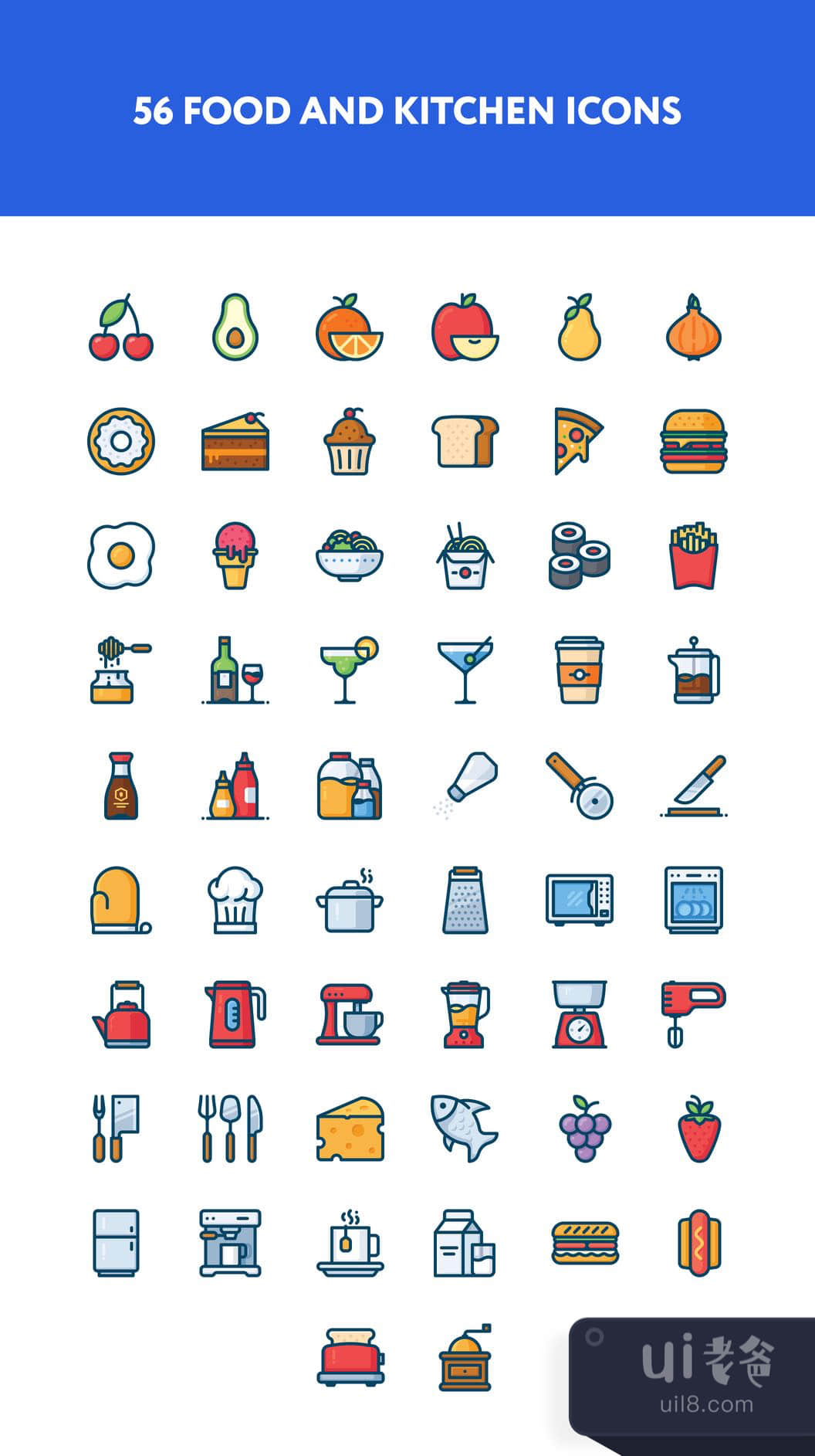 食品和厨房图标 (Food & kitchen icons)插图