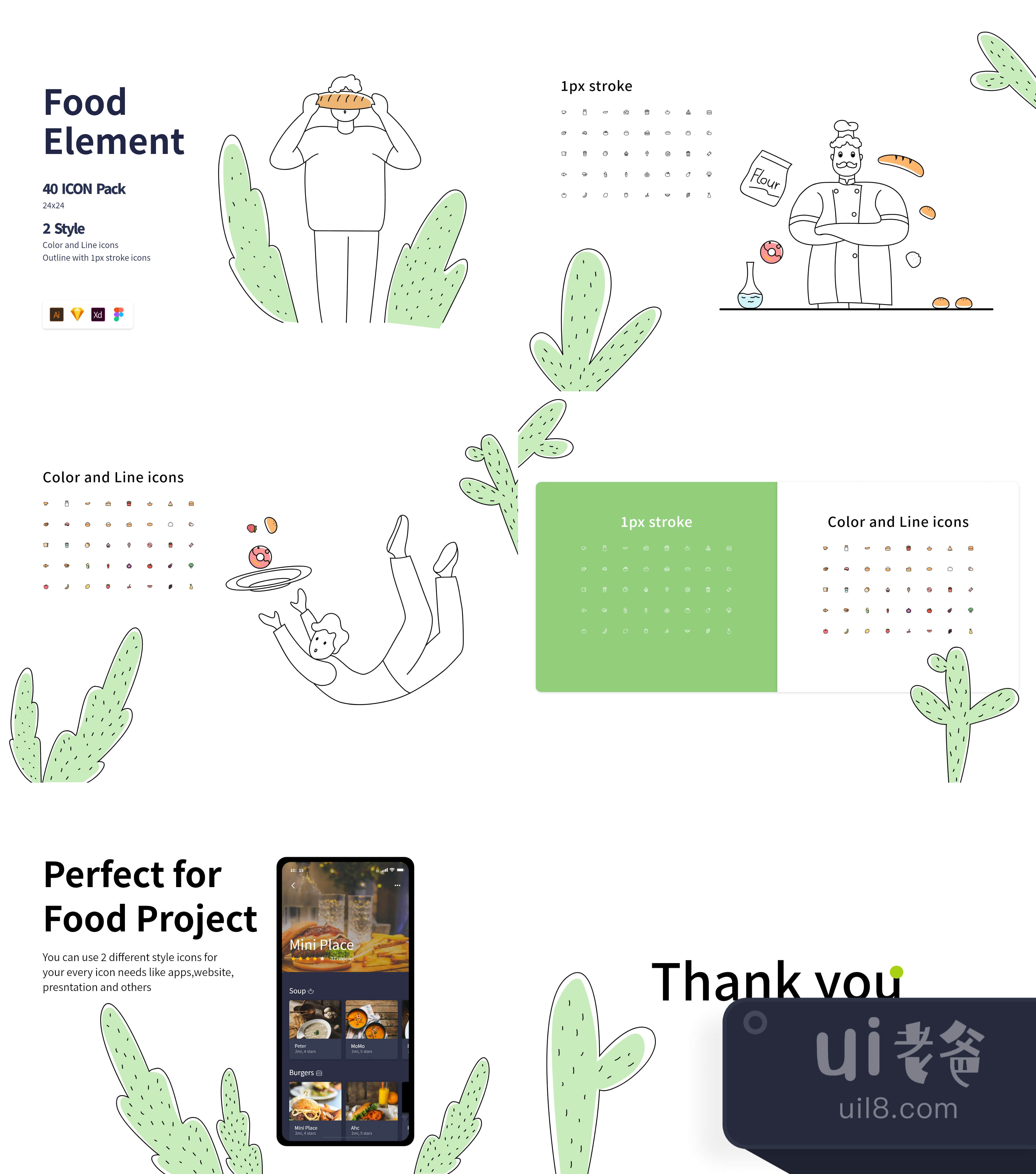 食品元素图标 (Food Element Icon)插图1
