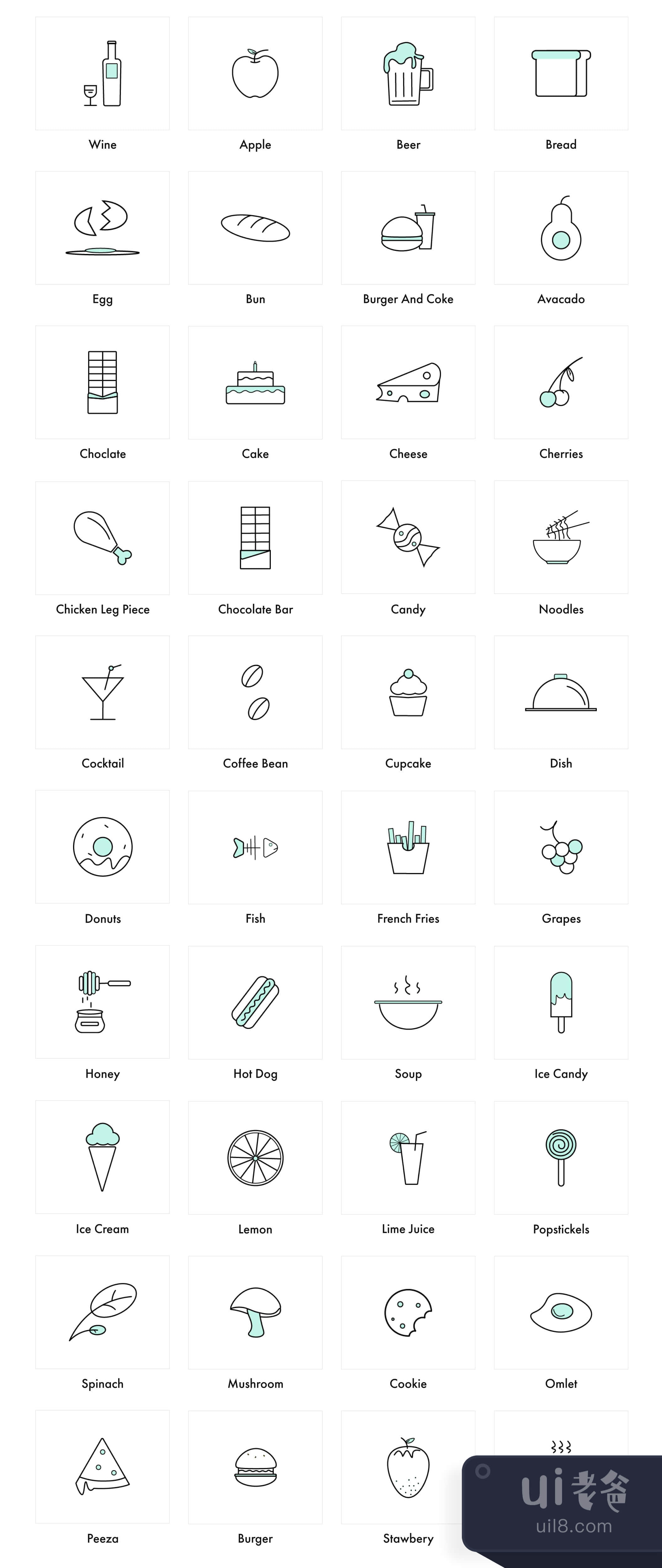 食品图标 (Food Icons)插图