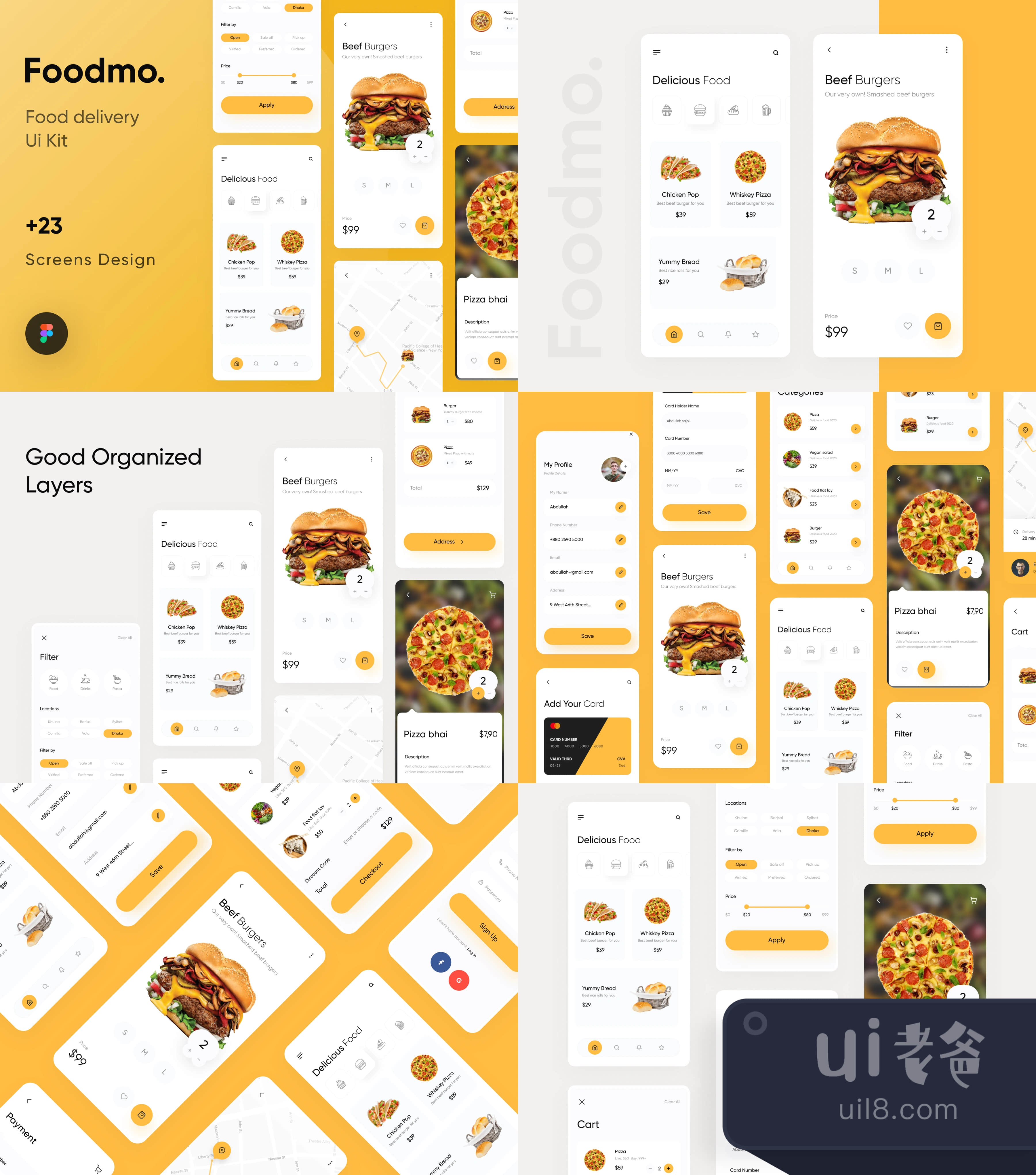 Foodmo 外卖App设计模板插图