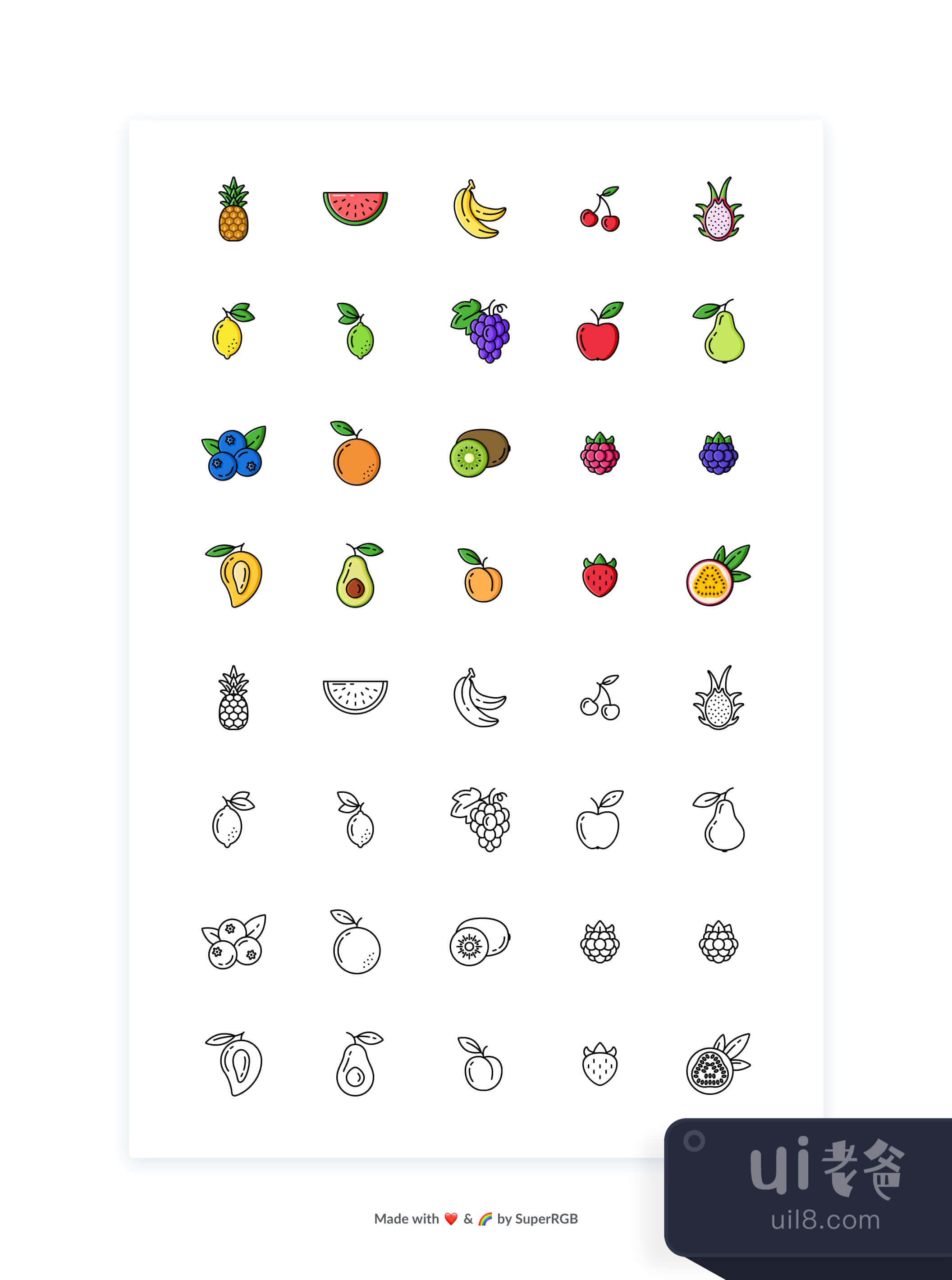 水果图标 (Fruit Icons)插图