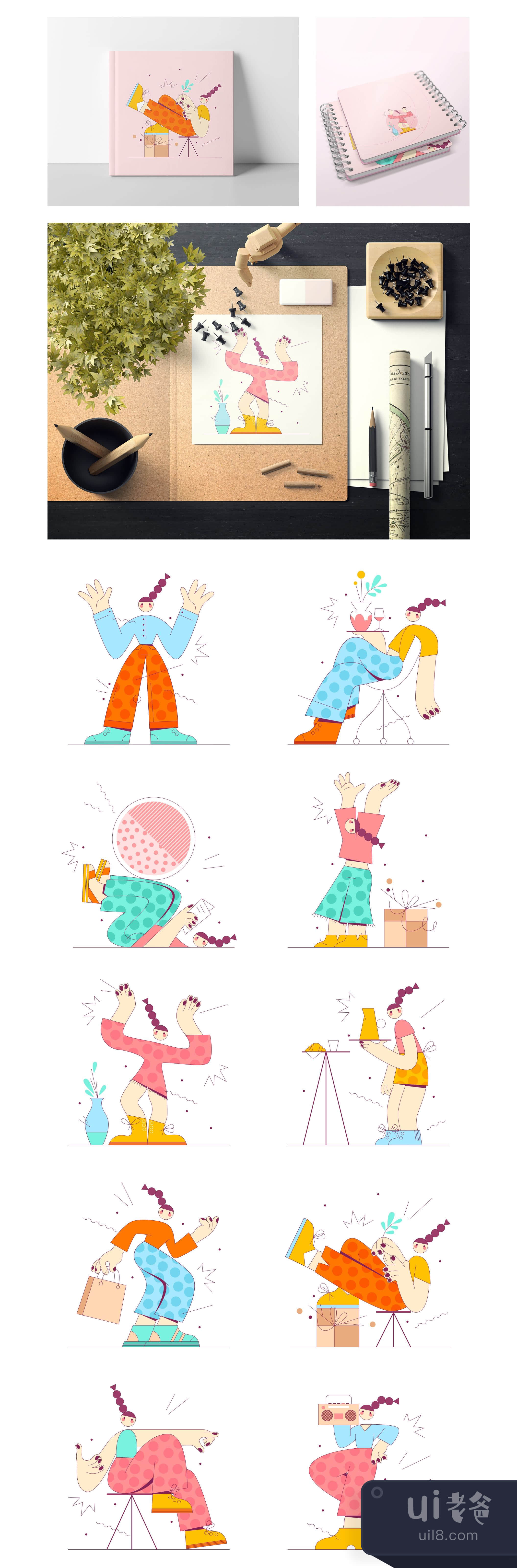 有趣的人物插图2 (Fun characters illustration 2)插图1