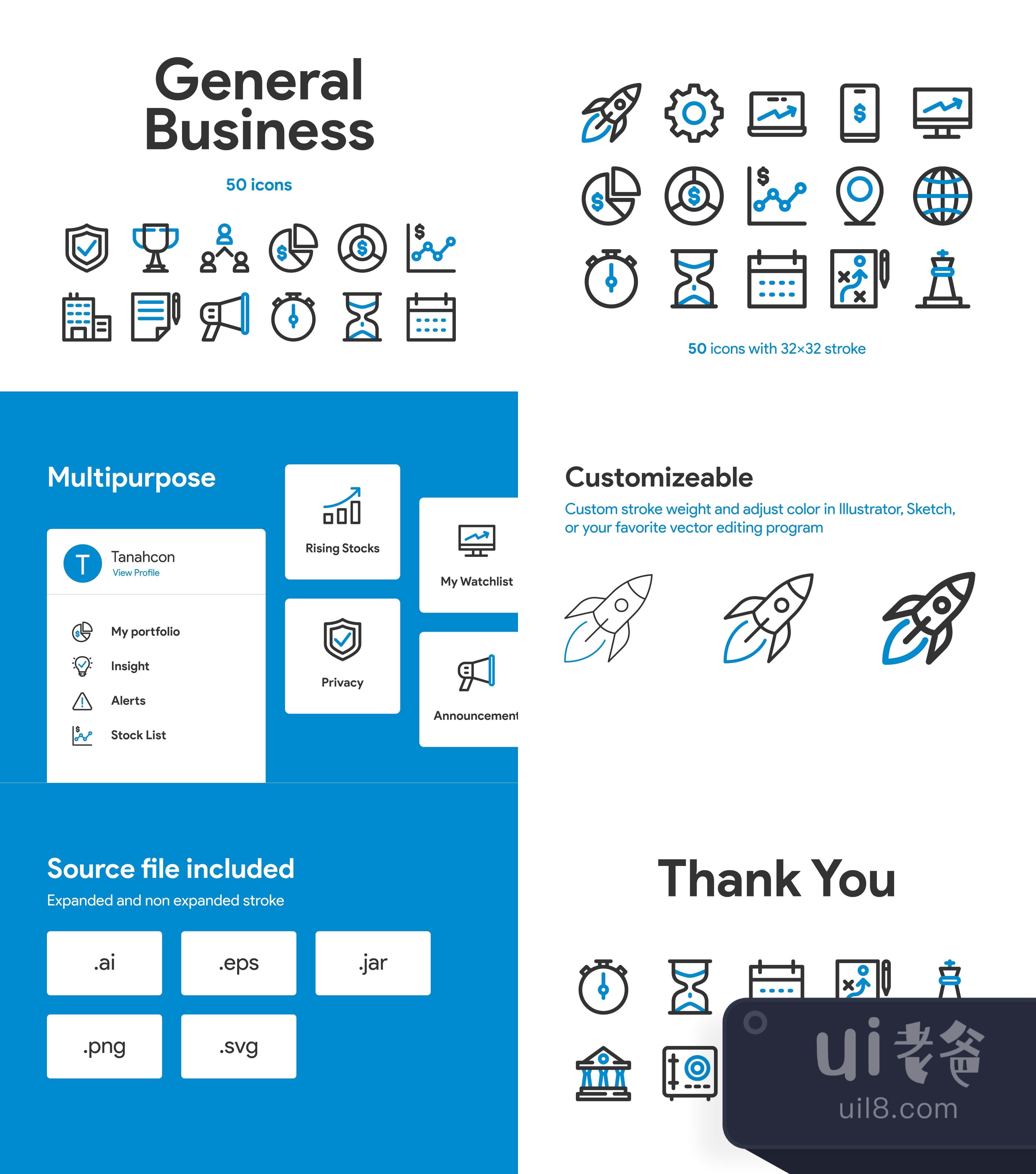 通用商业图标集 (General Business Icon Set)插图1