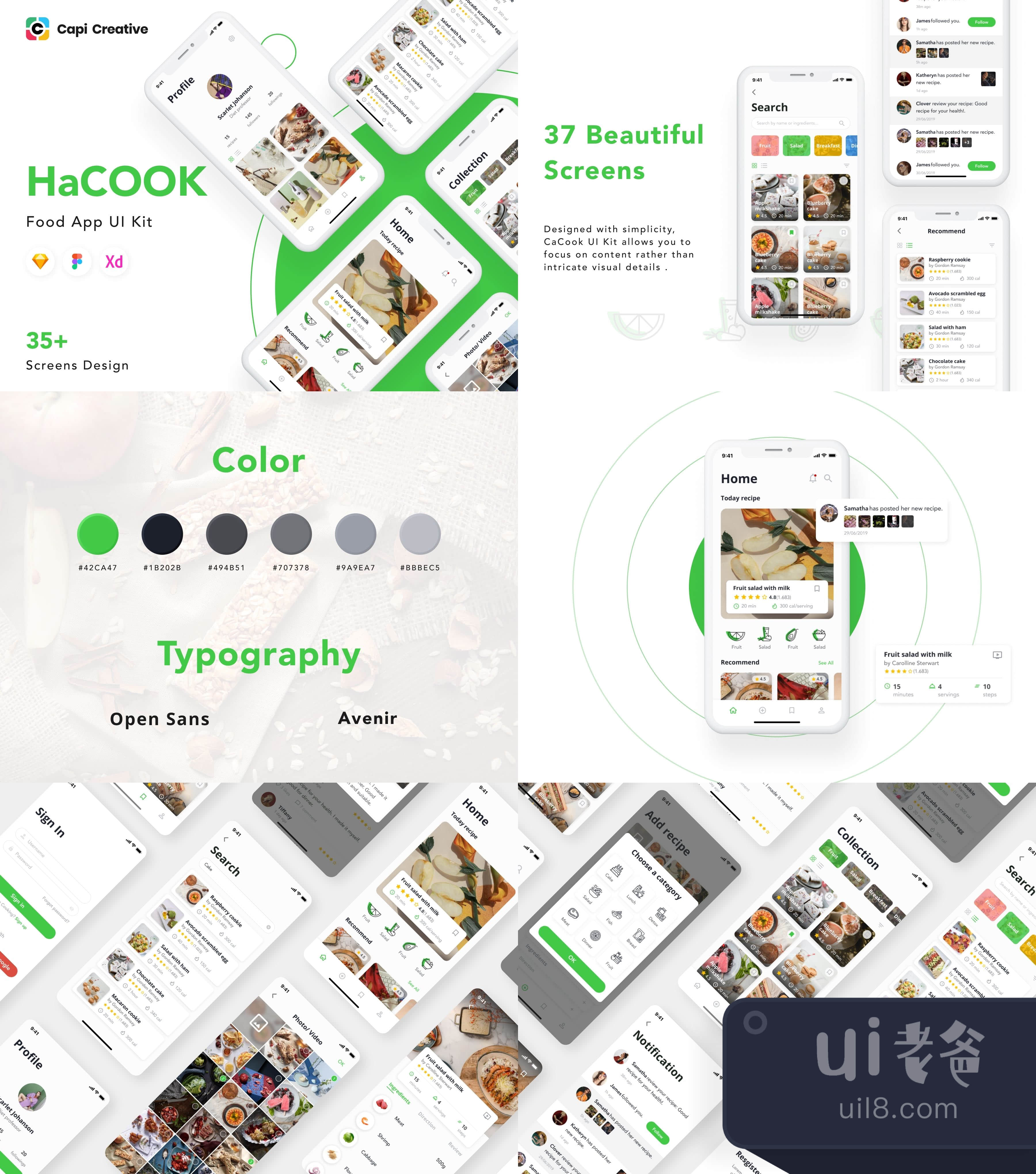 HaCook - 食谱管理应用程序UI套件 (HaCook - Recipe Manager App插图