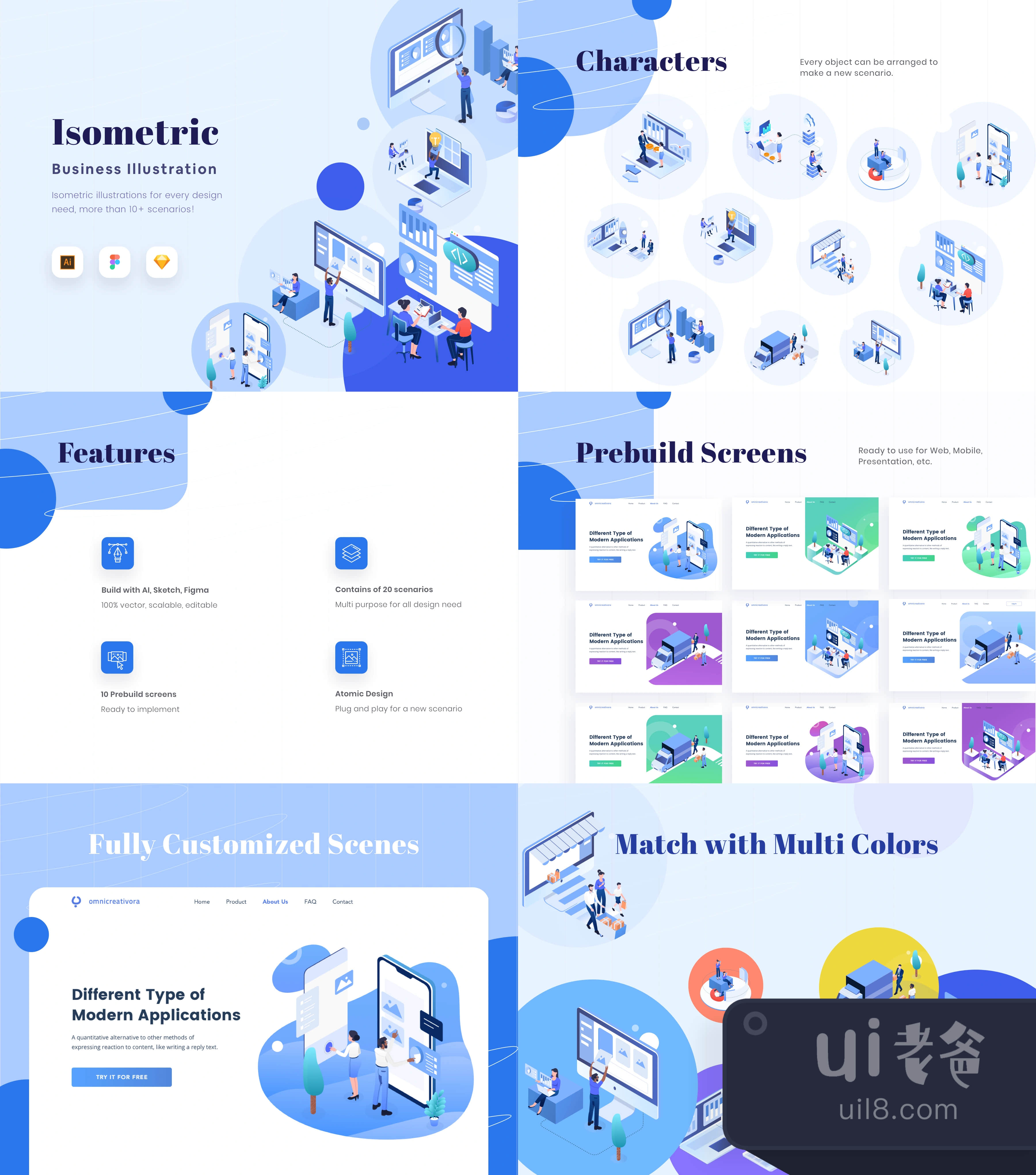 等高线--商业插图 (Isometric - Business Illustration)插图1