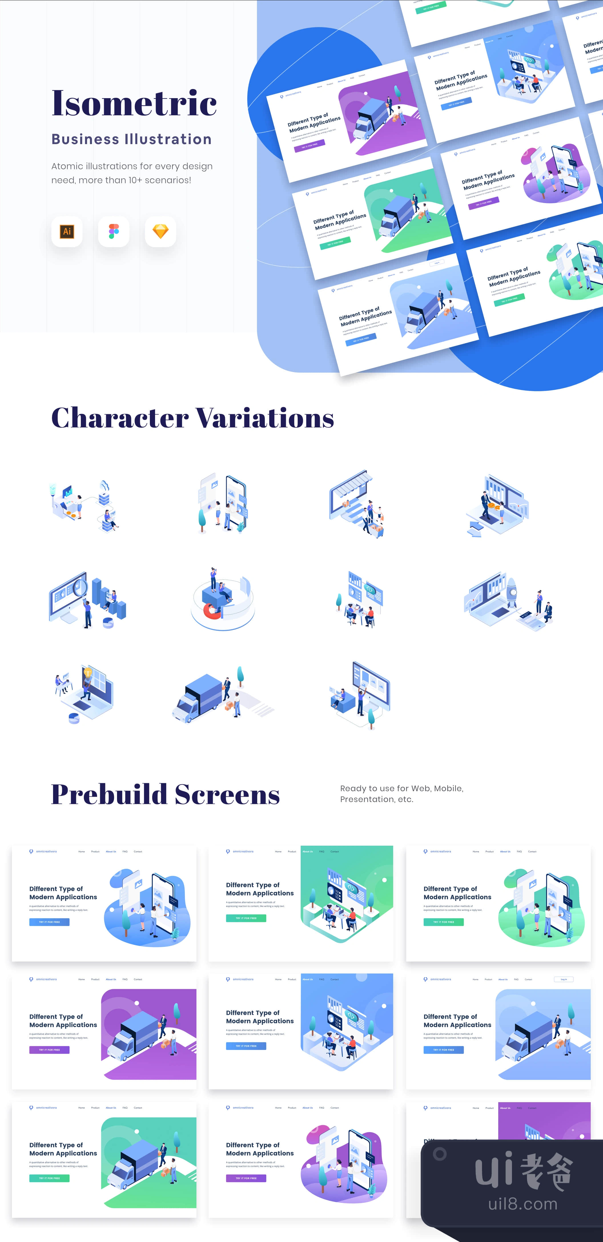 等高线--商业插图 (Isometric - Business Illustration)插图