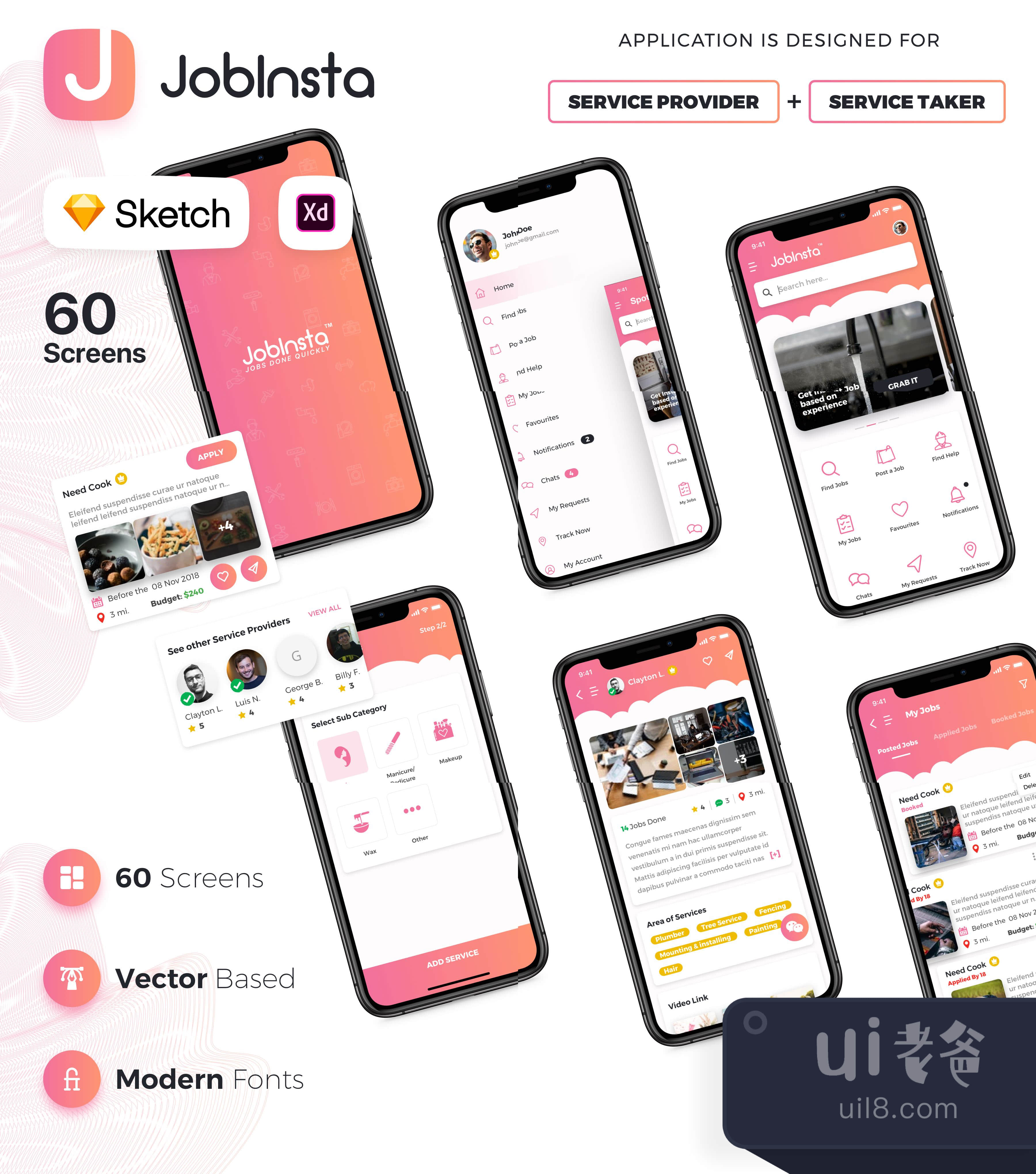 淘宝网上销售的产品 (JobInsta UI Kit)插图