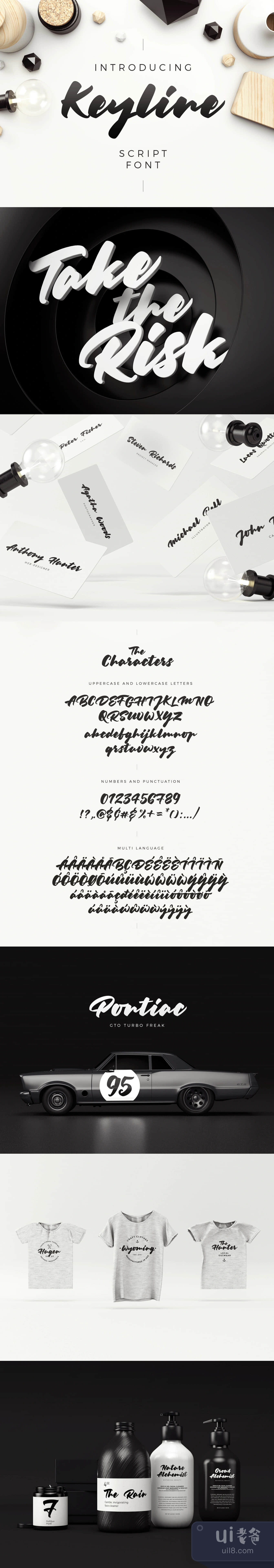 Keyline Script字体 (Keyline Script Font)插图1
