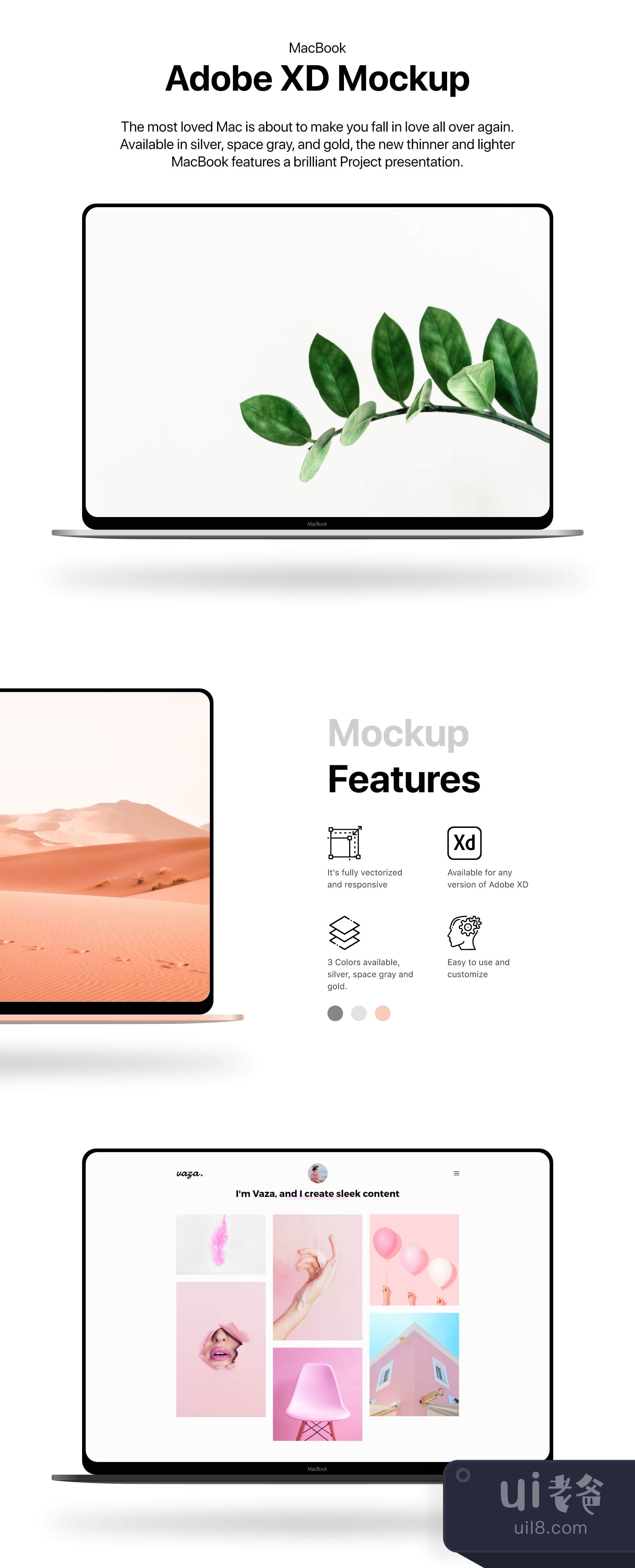 MacBook Mockup XD (MacBook Mockup XD)插图1