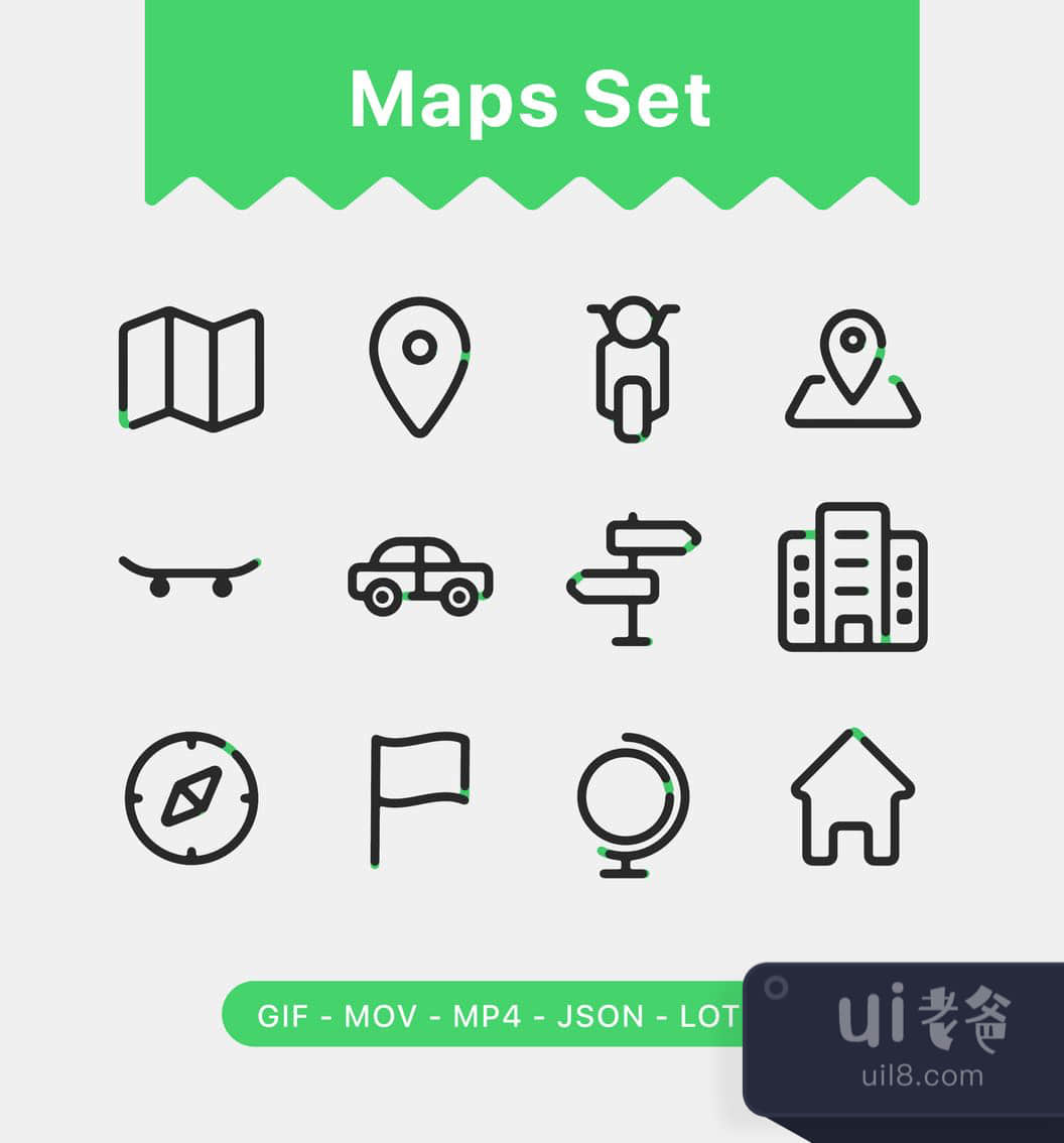 地图动画图标 (Maps Animated Icons)插图
