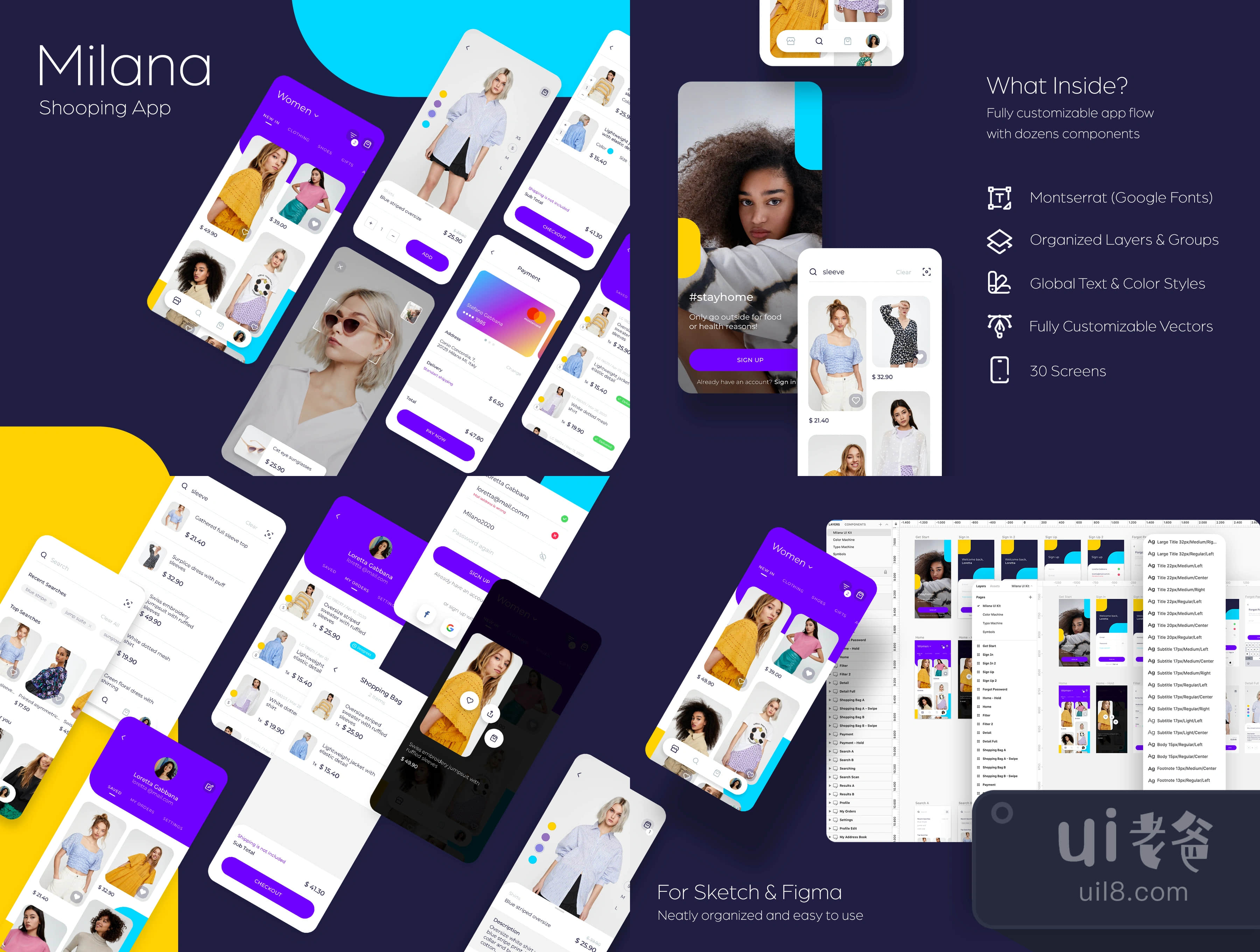 Milana购物应用程序UI套件 (Milana Shopping App UI Kit)插图