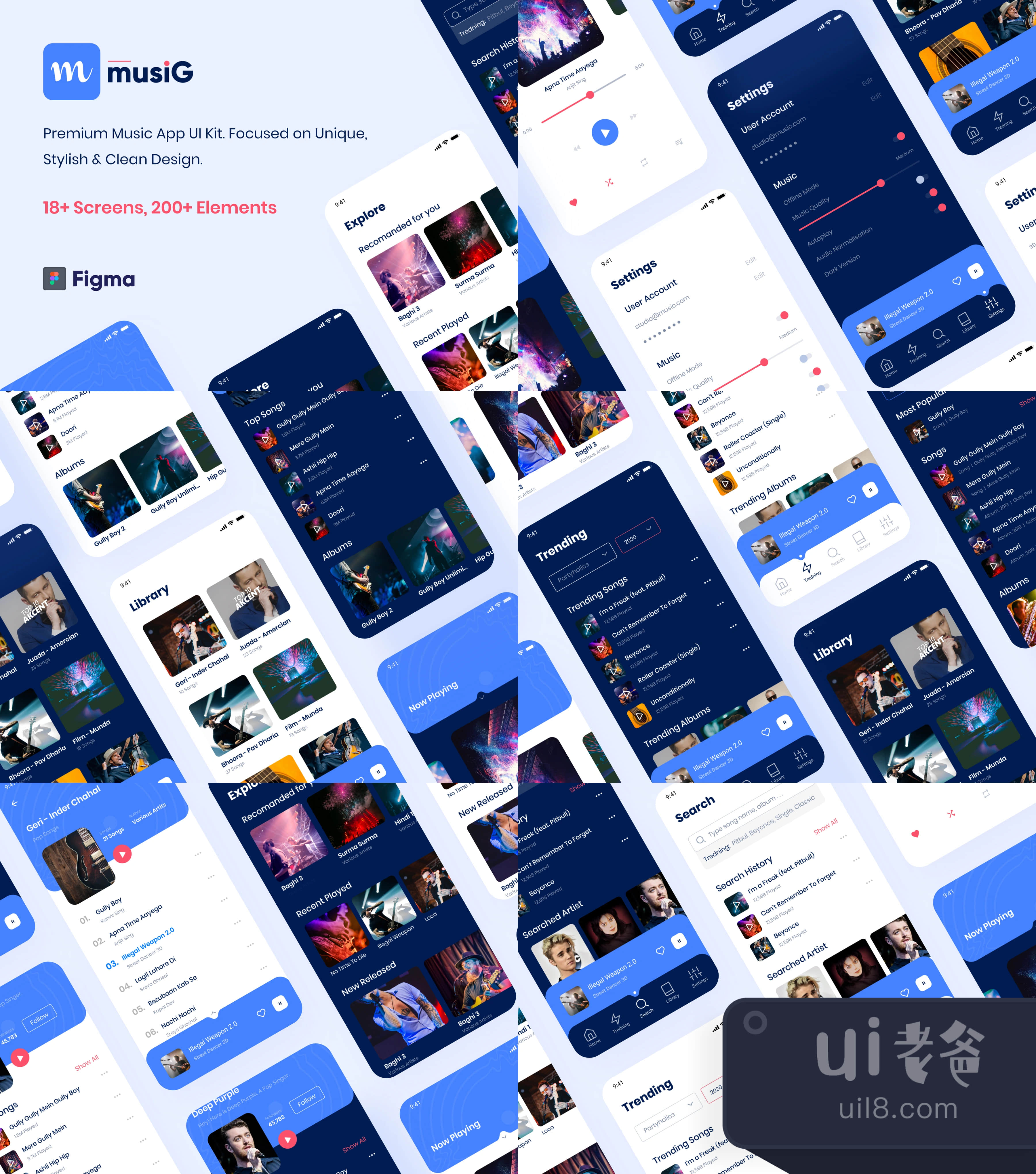 Musig - 音乐应用UI工具包 (Musig - Music App UI Kit)插图