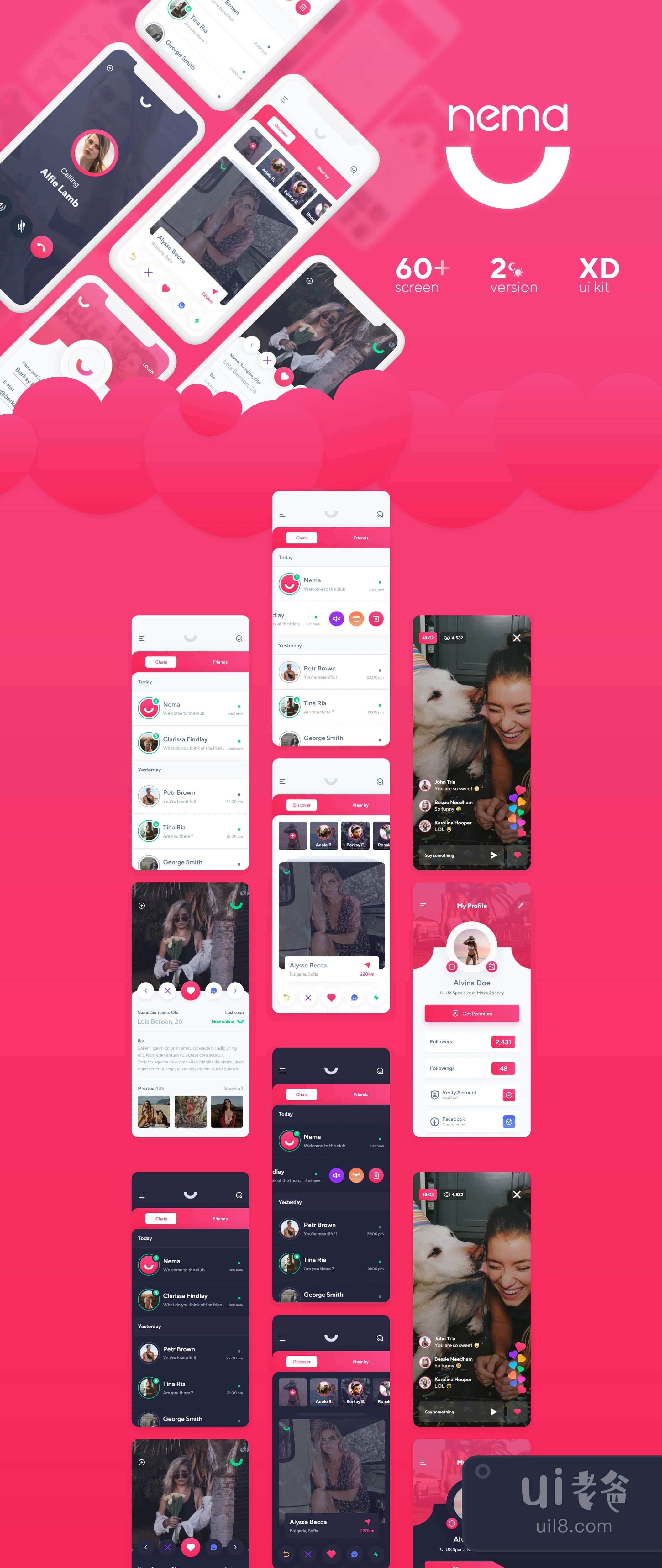 Nema Dating App UI Kit (Nema Dating App UI Kit)插图