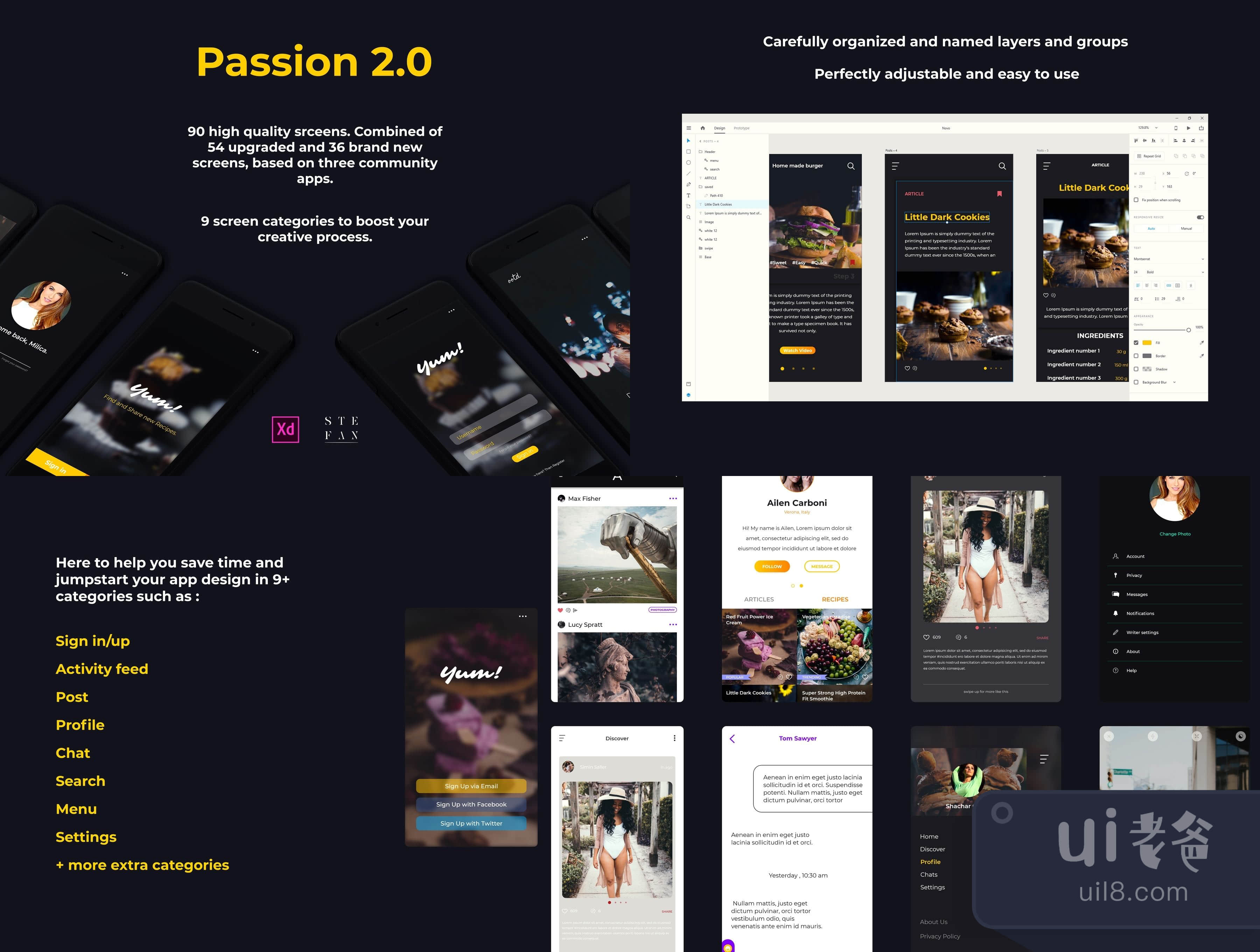 激情2.0 UI套件 (Passion 2.0 UI Kit)插图1