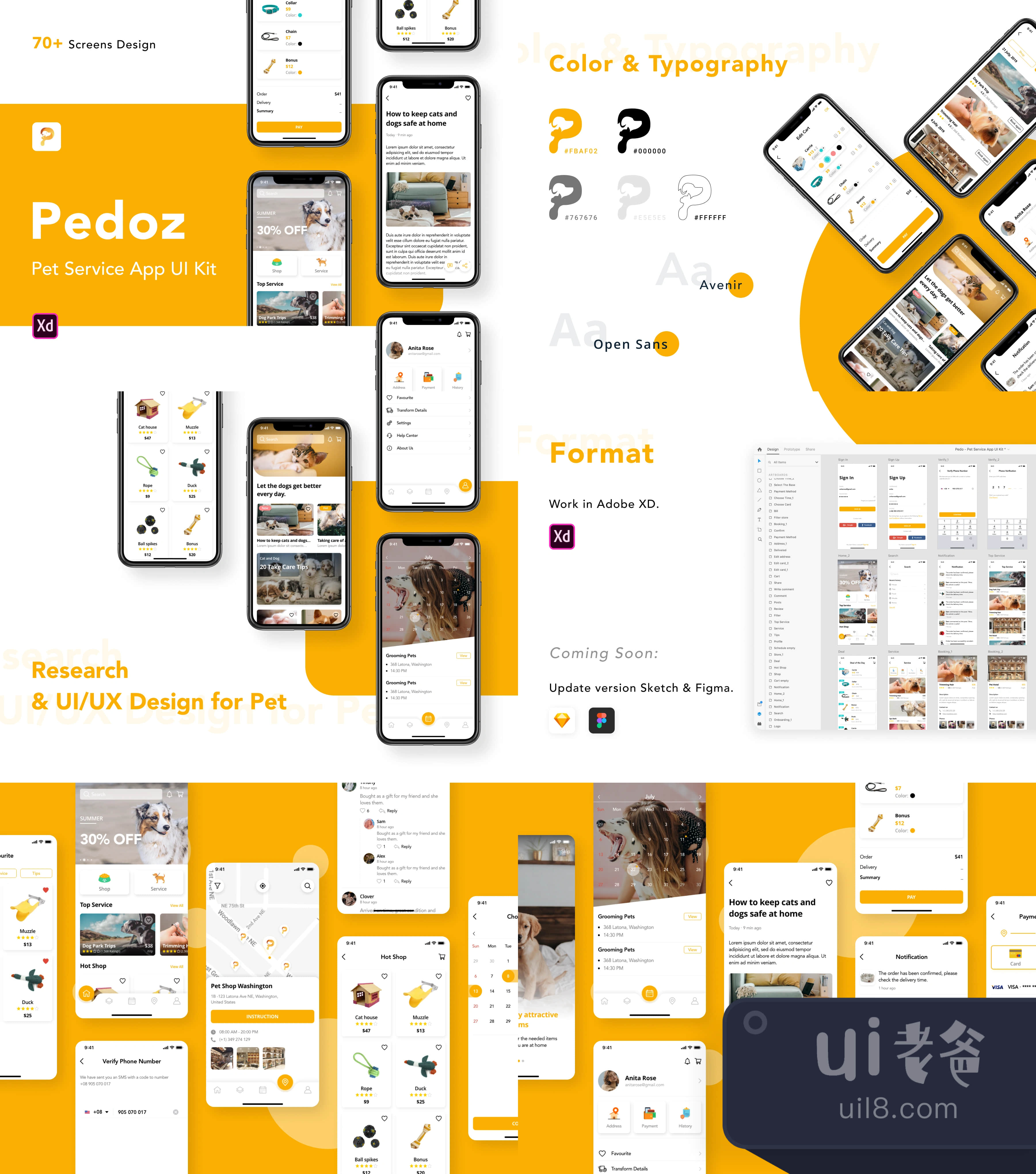 Pedoz - 宠物服务App UI Kit (Pedoz - Pet Service App UI插图1