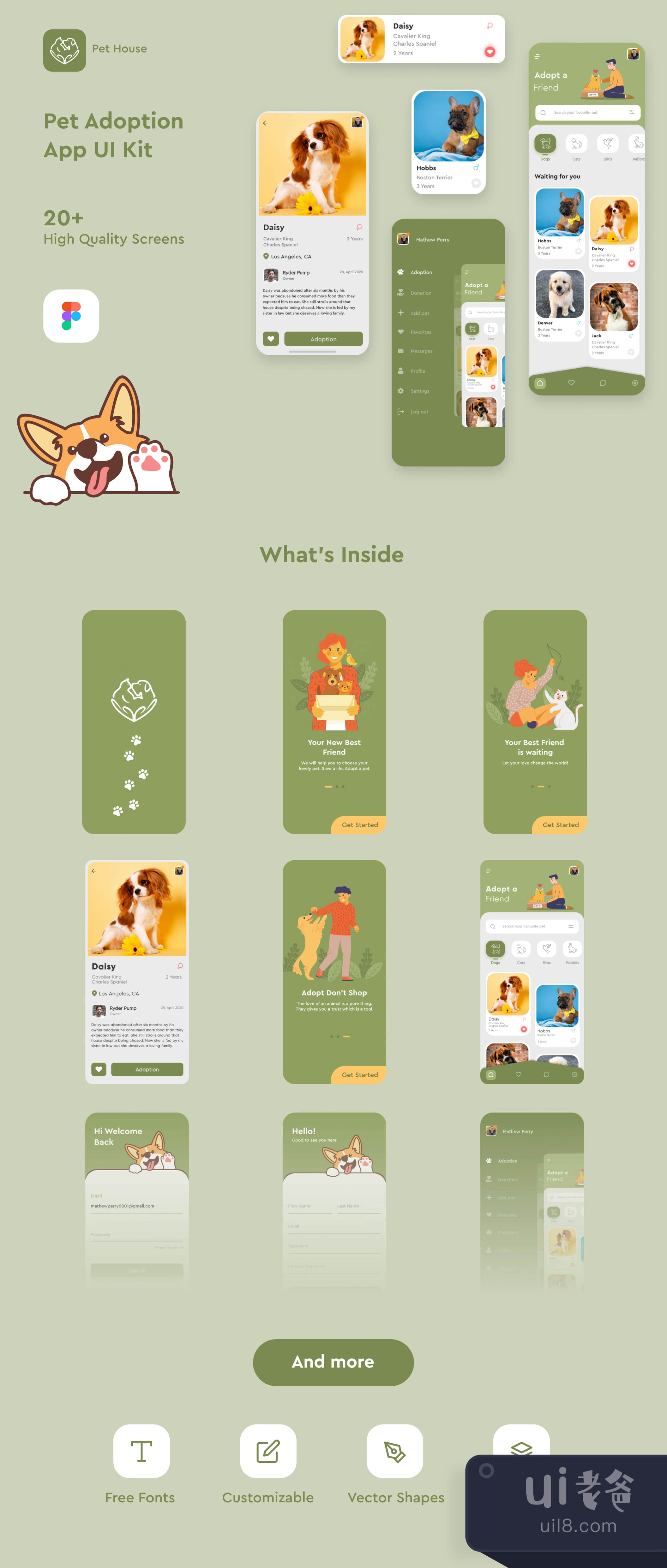 宠物之家 - 宠物领养应用UI套件 (Pet House - Pet Adoption App UI插图