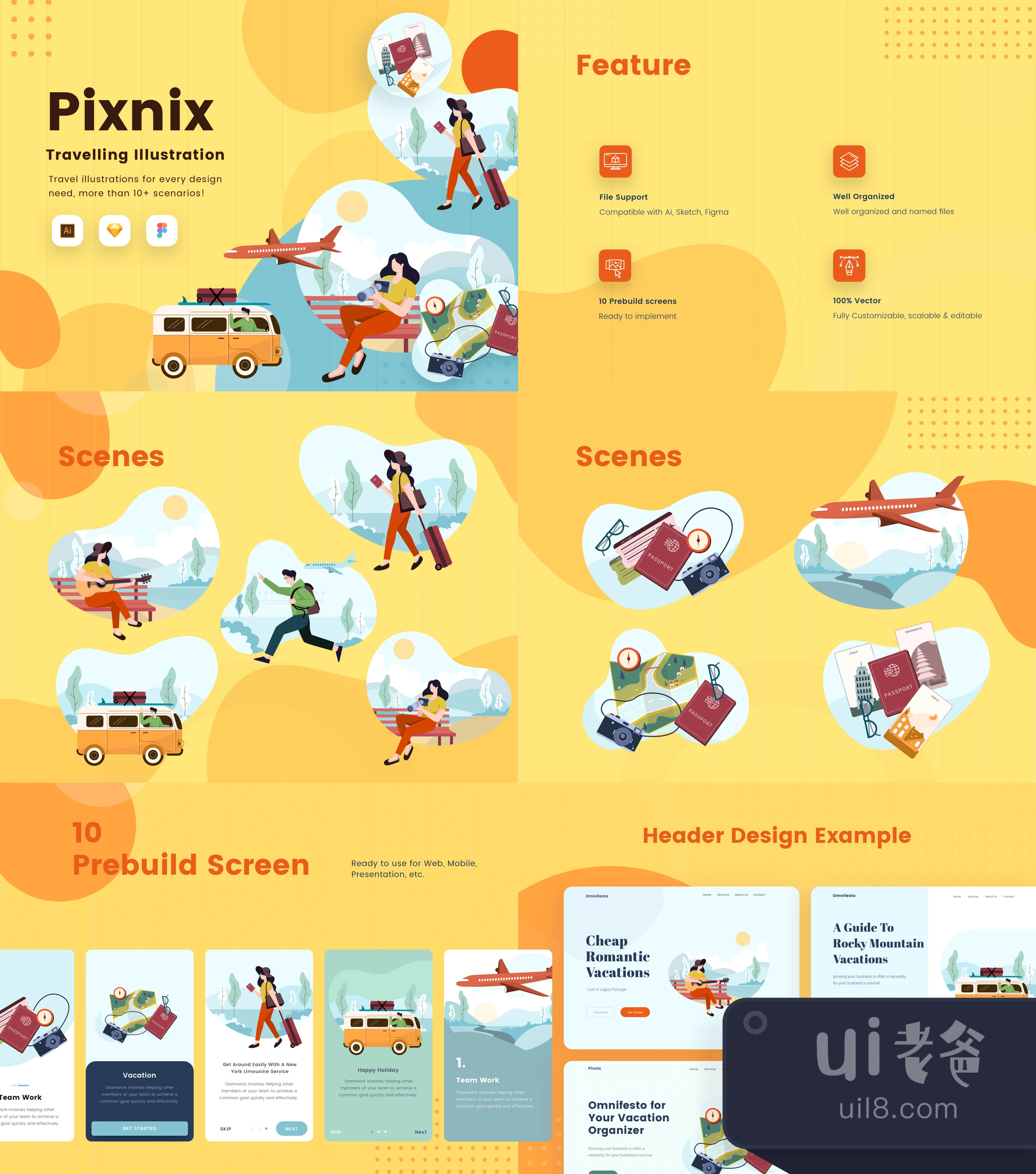 Pixnix - 旅行插图 (Pixnix - Travel illustration)插图1