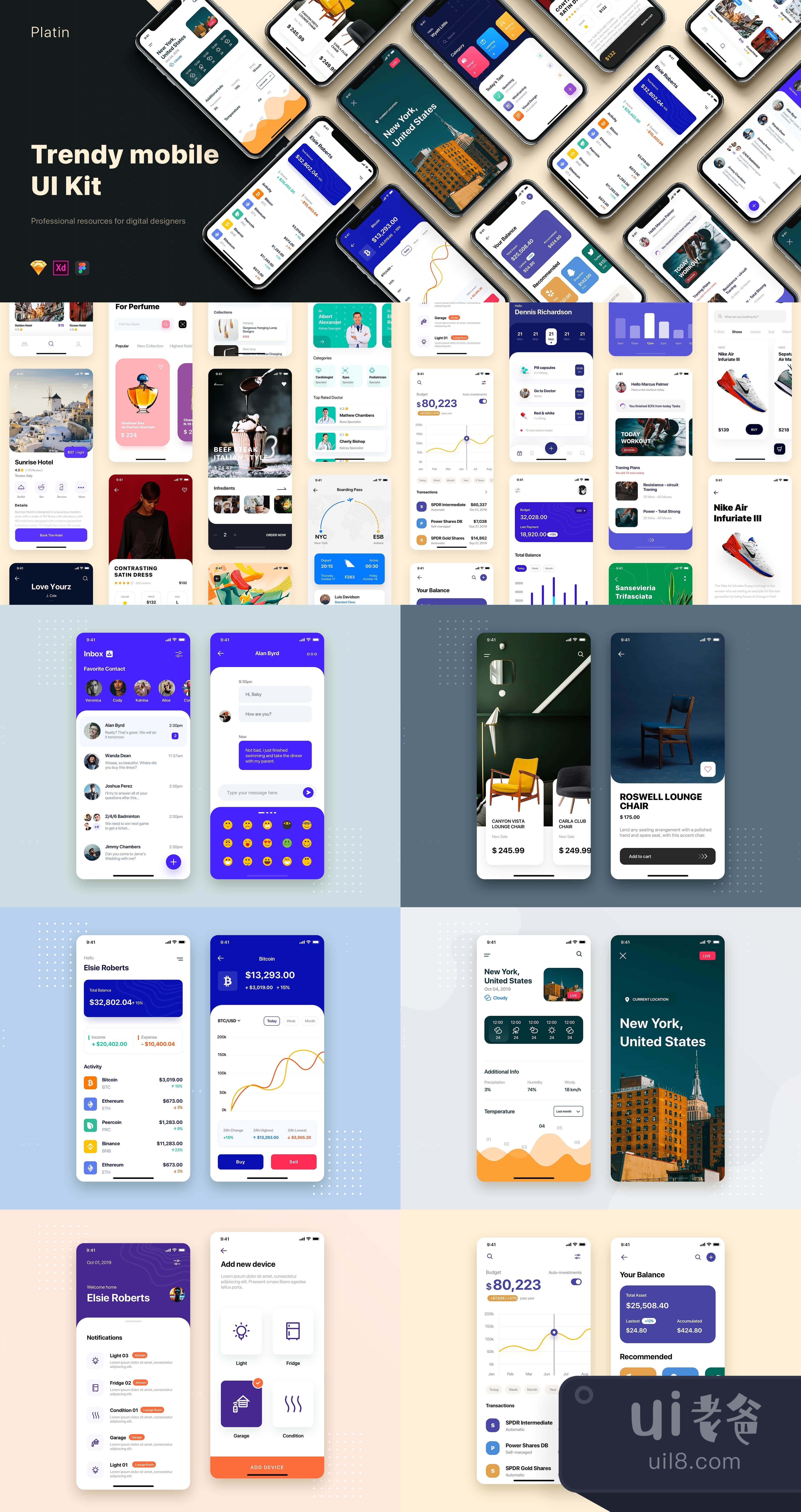 铂金移动UI套件 (Platin mobile UI Kit)插图1