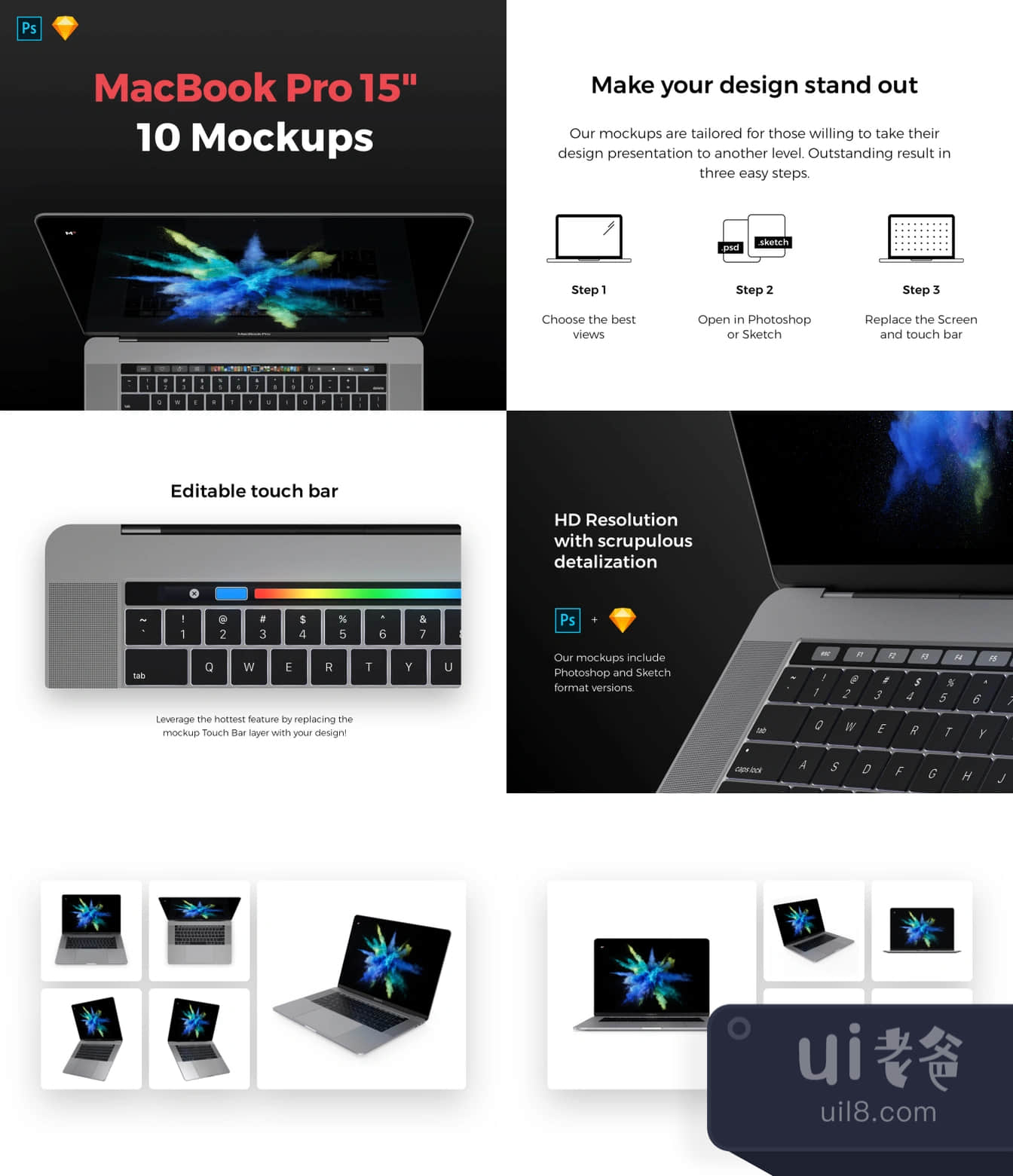 流行的MacBook Pro 15模拟图 (Popular MacBook Pro 15 Mocku插图