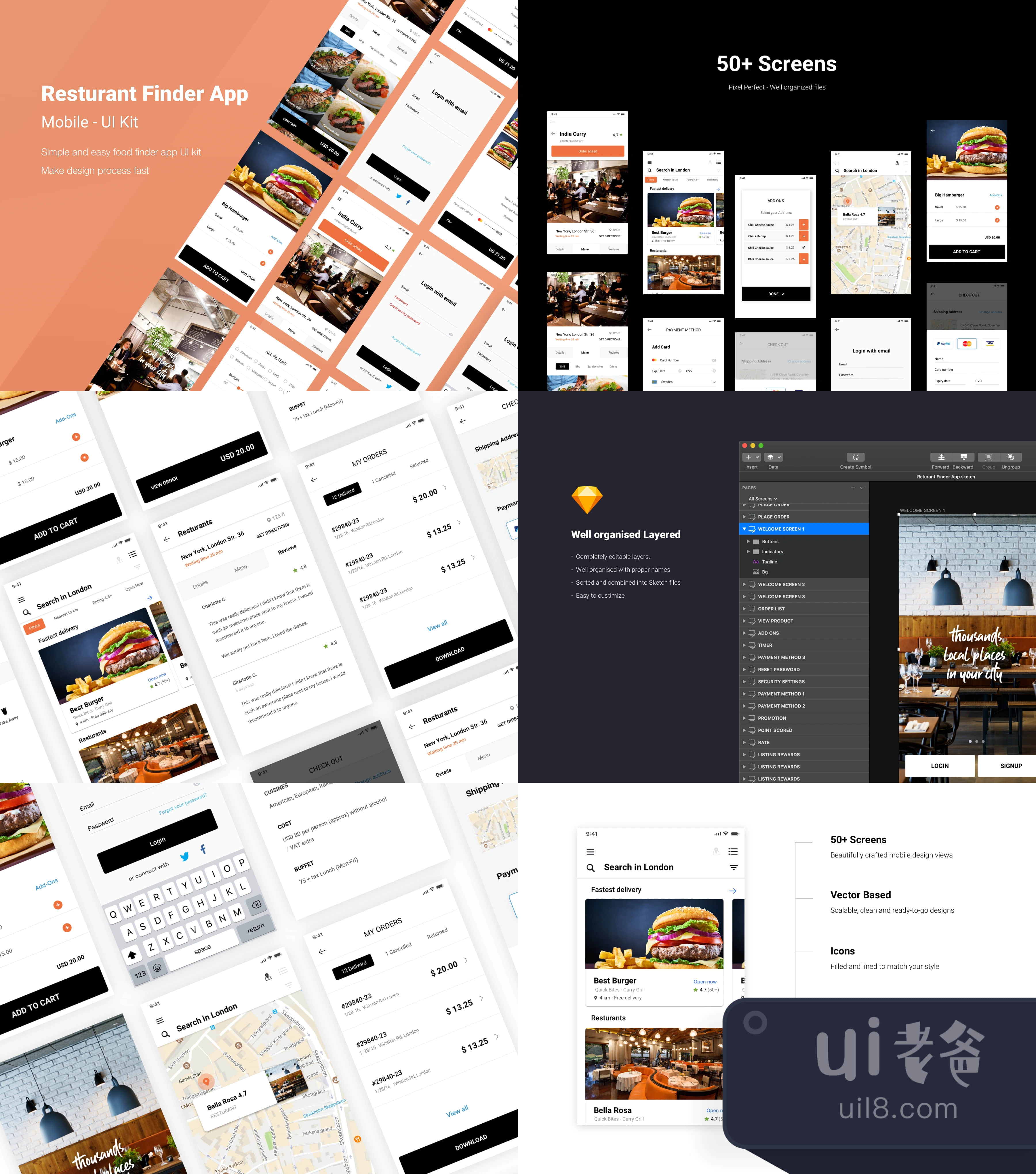 餐馆搜索应用 (Restaurant Finder App)插图1