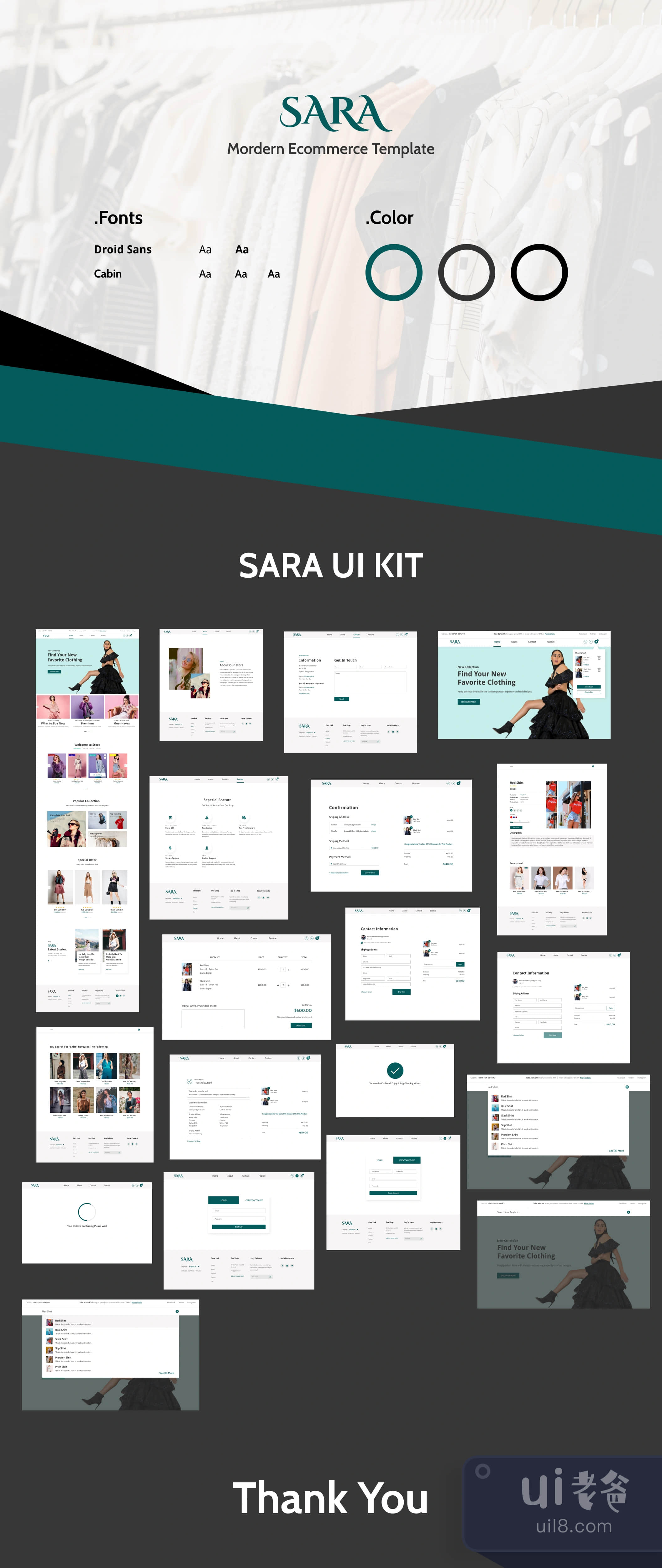 SARA电子商务网站UI工具包 (SARA E-commerce Web Ui Kit)插图