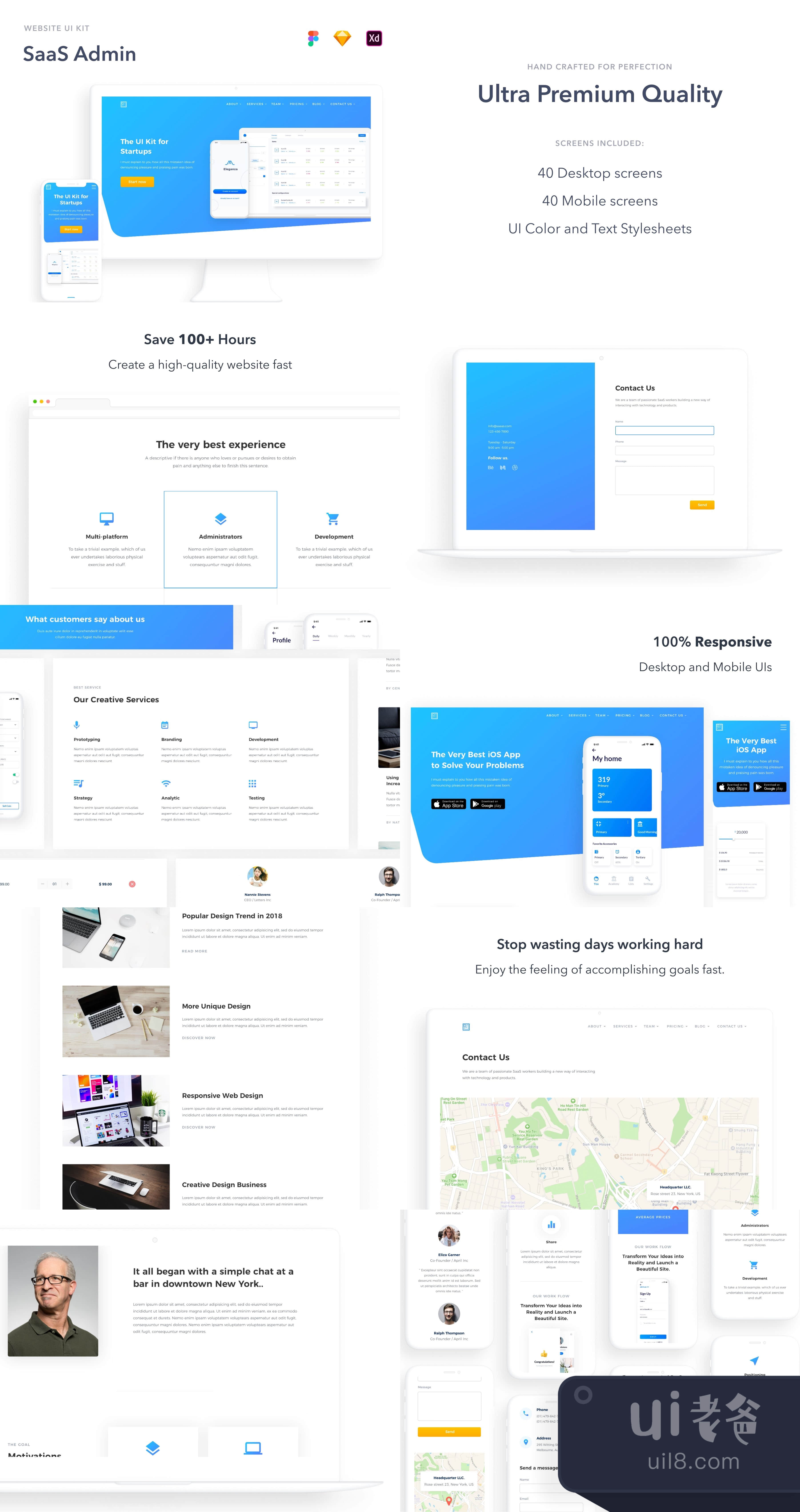 SaaS网站UI套件 (SaaS Website UI Kit)插图1