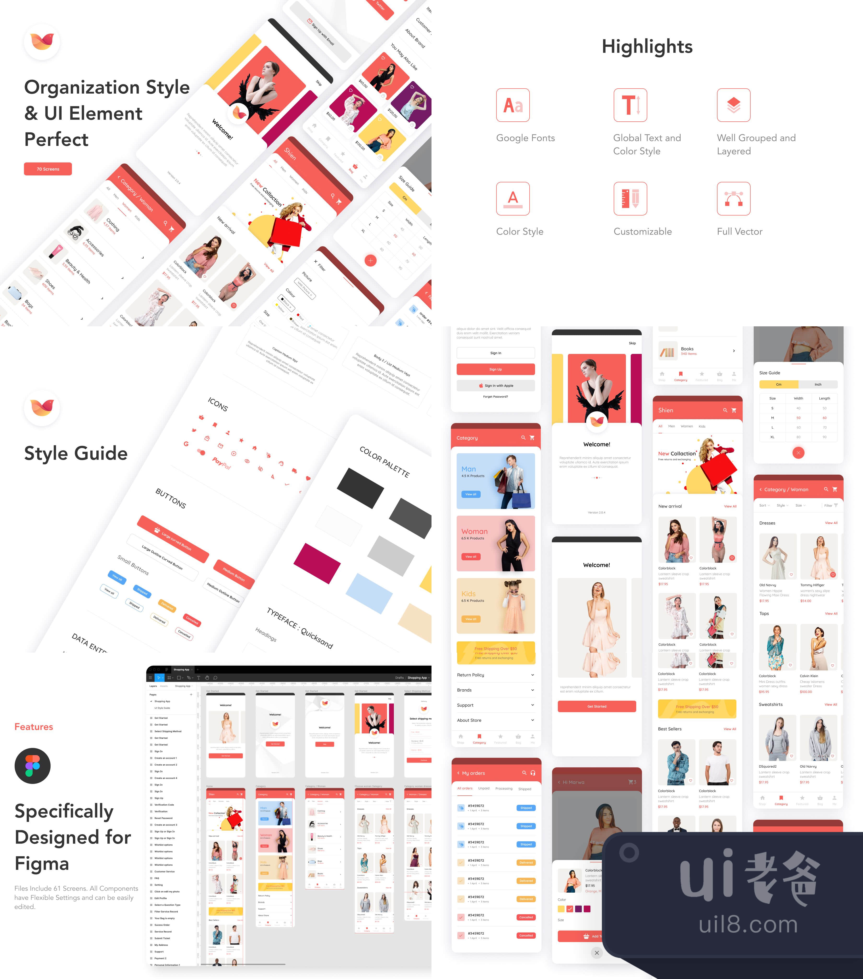 希恩电子商务UI套件 (Shien E-commerce UI Kit)插图1
