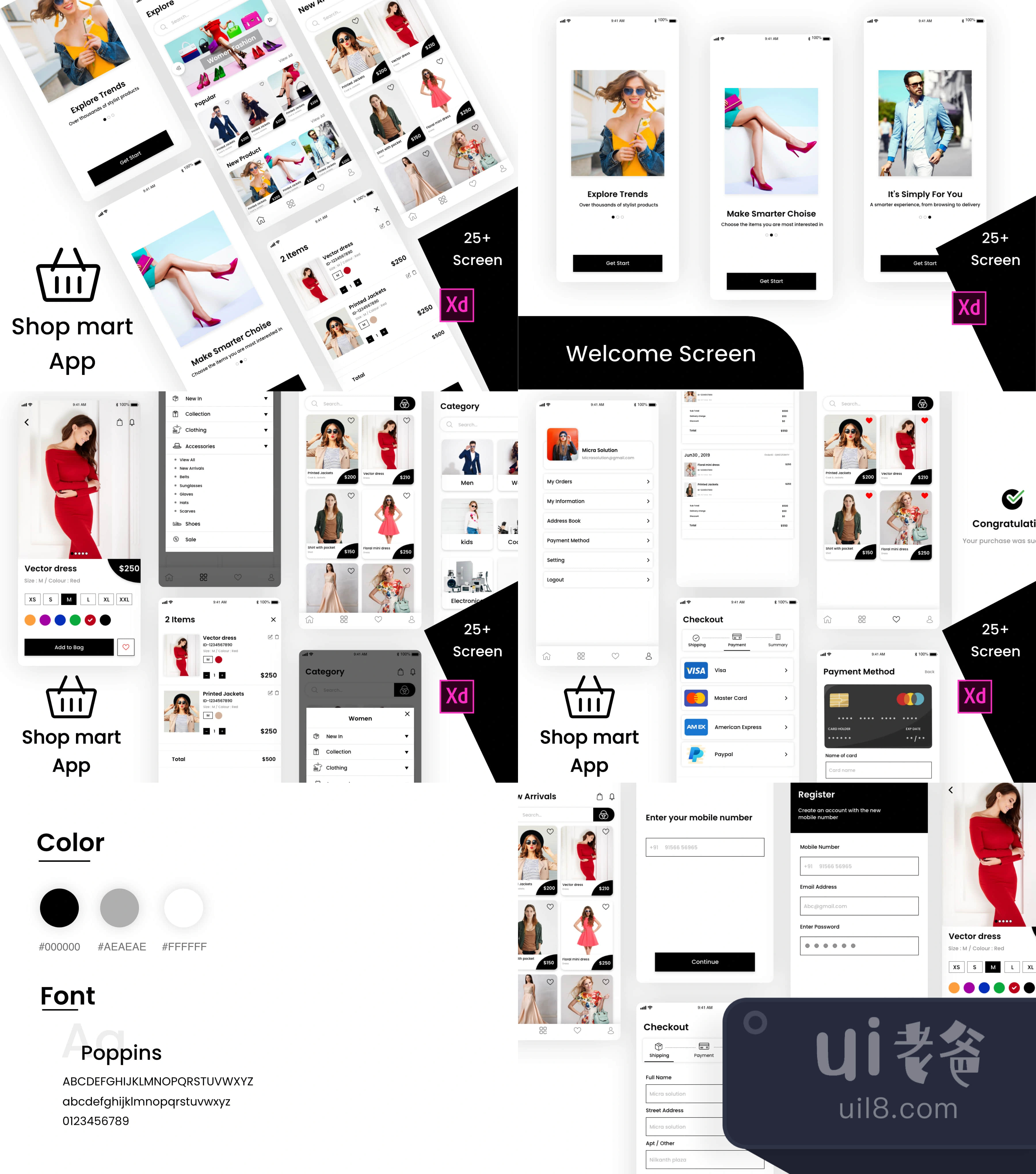 商店超市电子商务Ui套件 (Shop mart E-commerce Ui kit)插图1