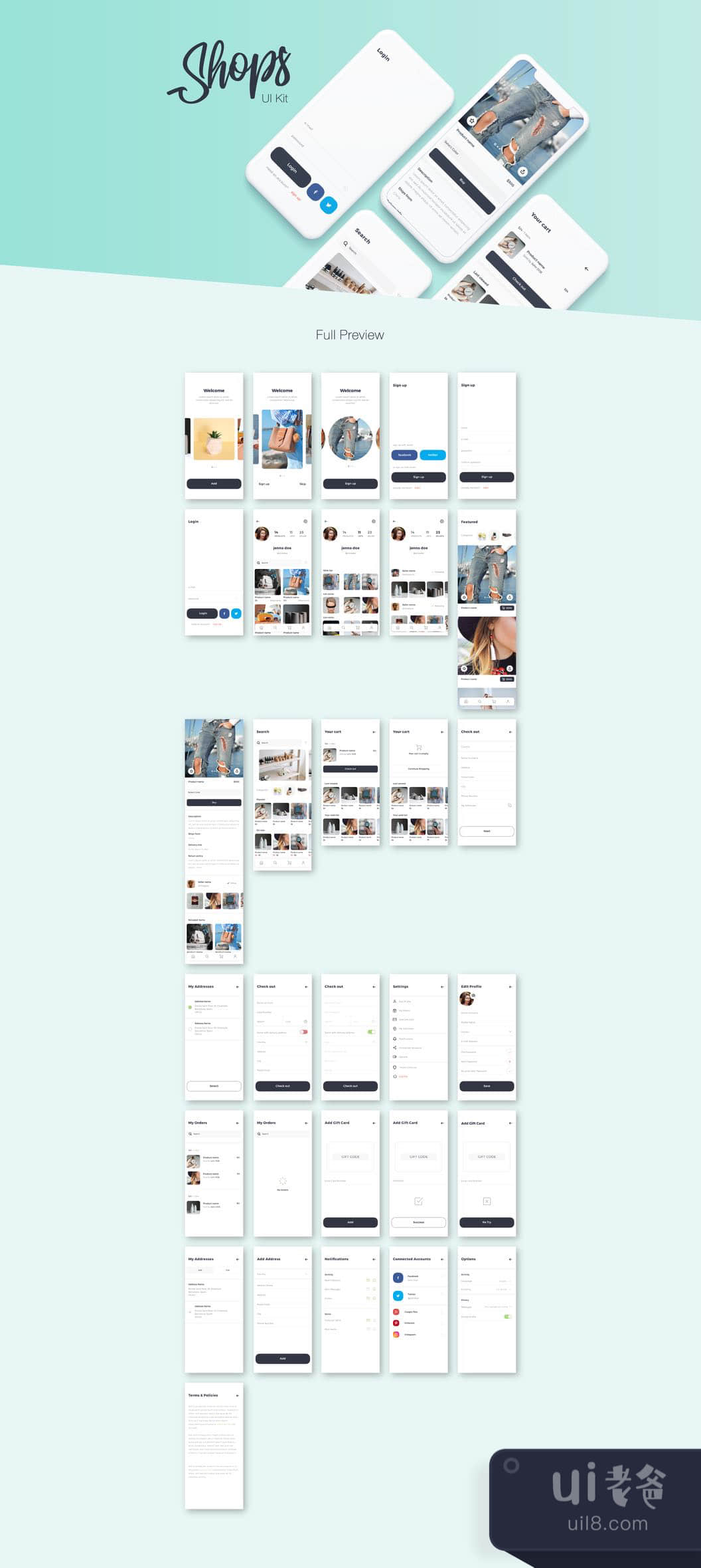商店iOS UI套件 (Shops iOS UI Kit)插图